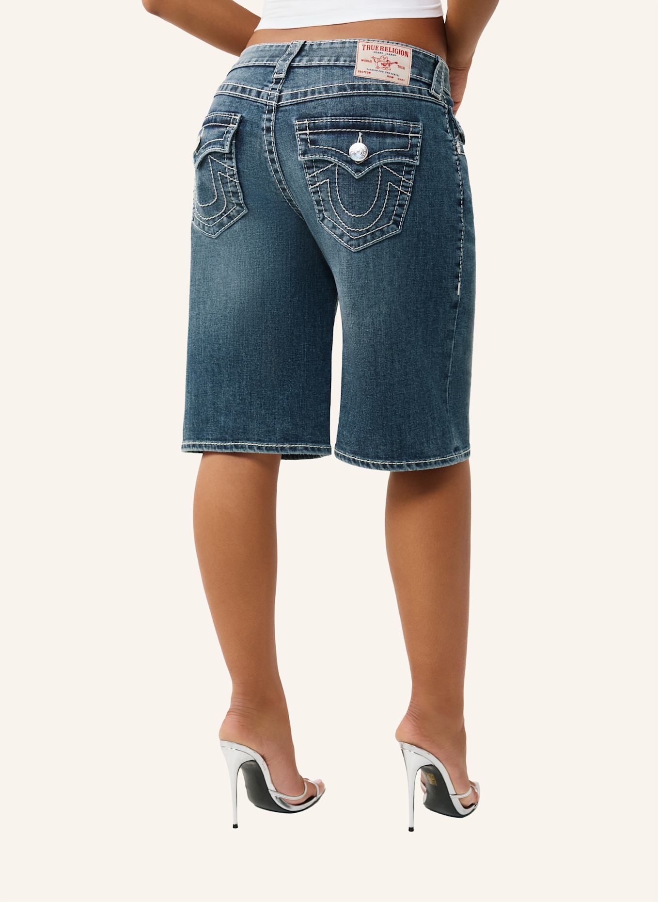 TRUE RELIGION Jeans Bermundas JORT: BLAU