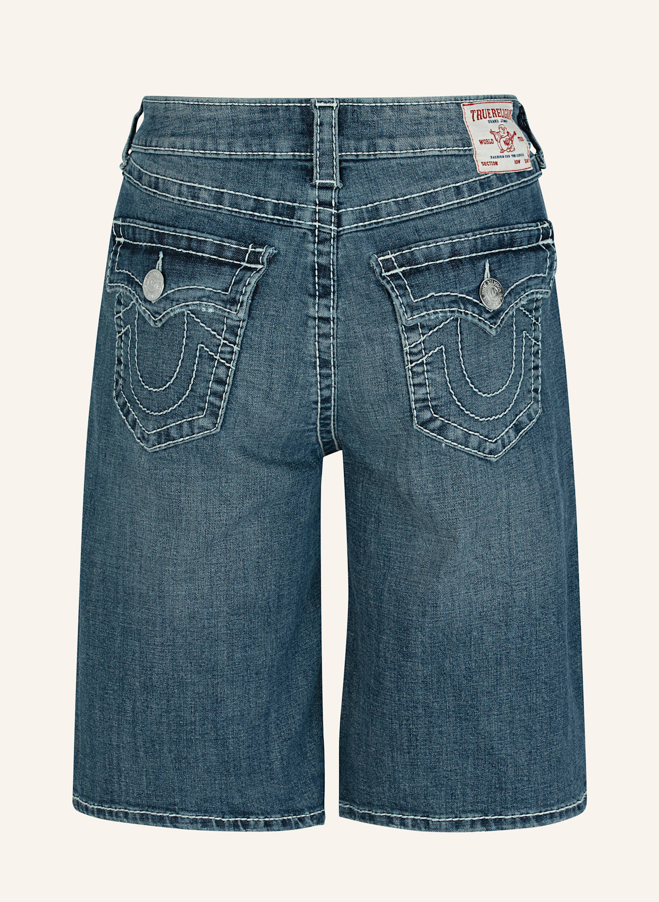 TRUE RELIGION Jeans Bermundas JORT: BLAU