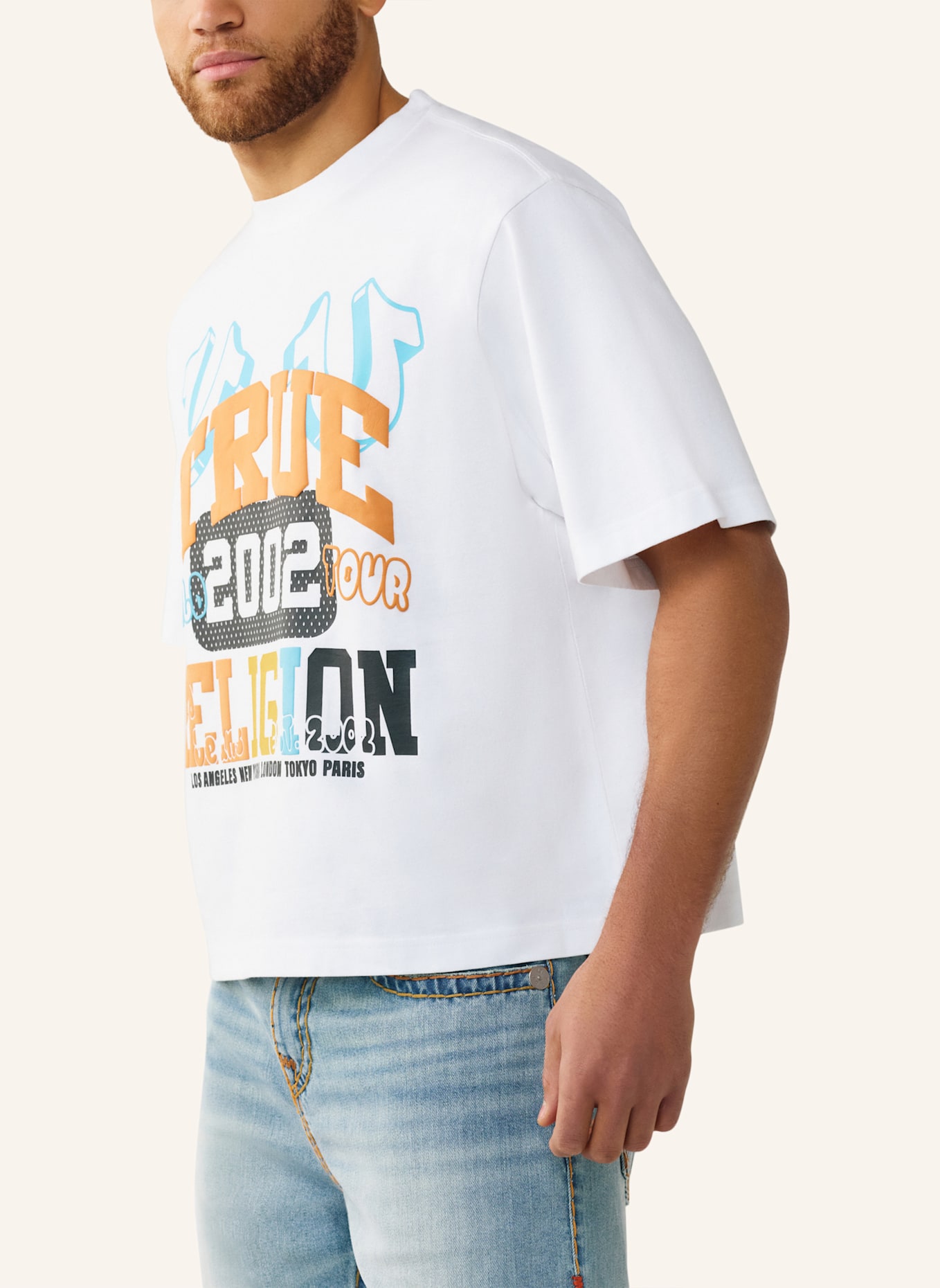 TRUE RELIGION T-Shirt UNIVERSITY: WEISS