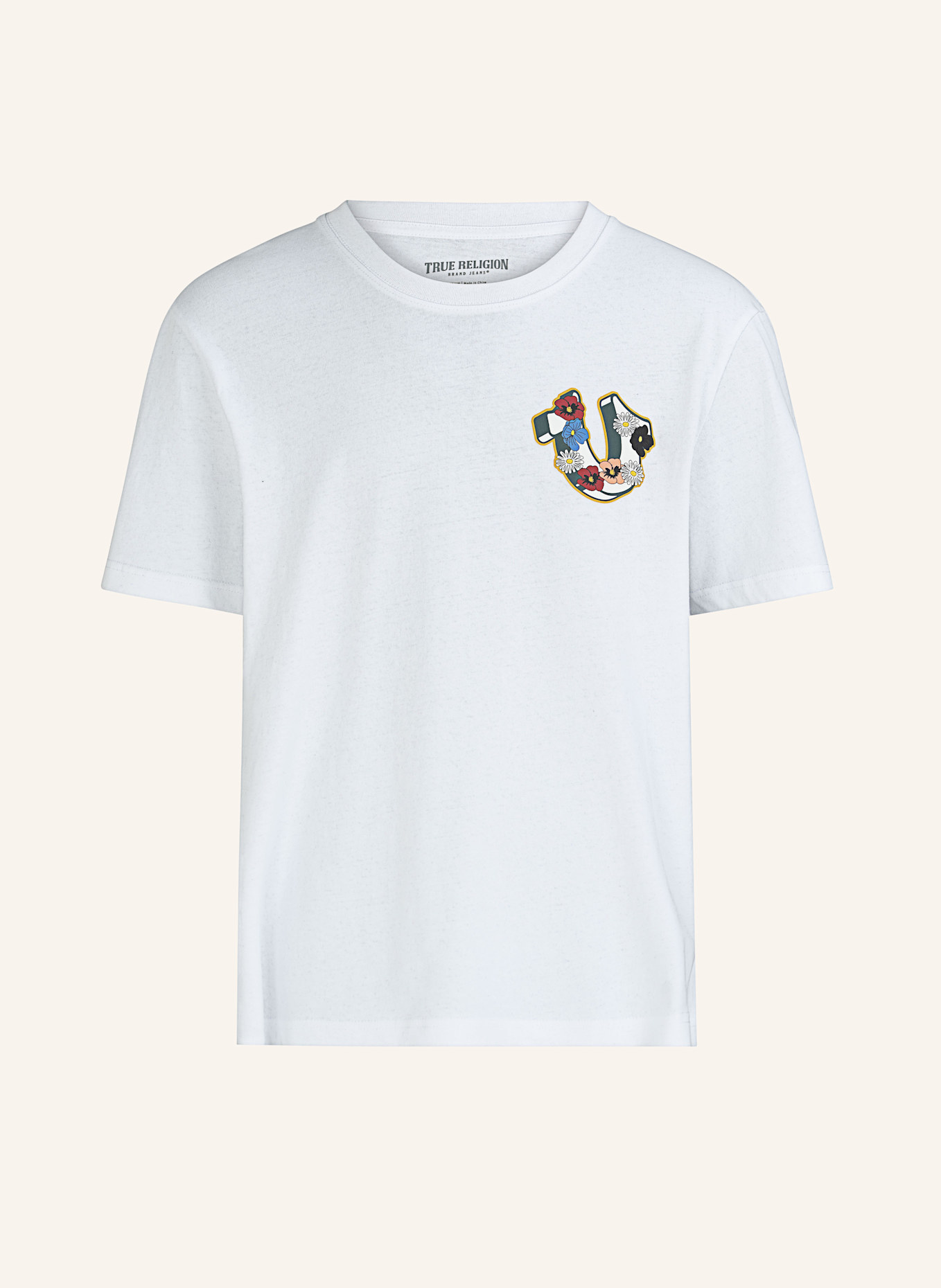 TRUE RELIGION T-Shirt GARDEN: WEISS