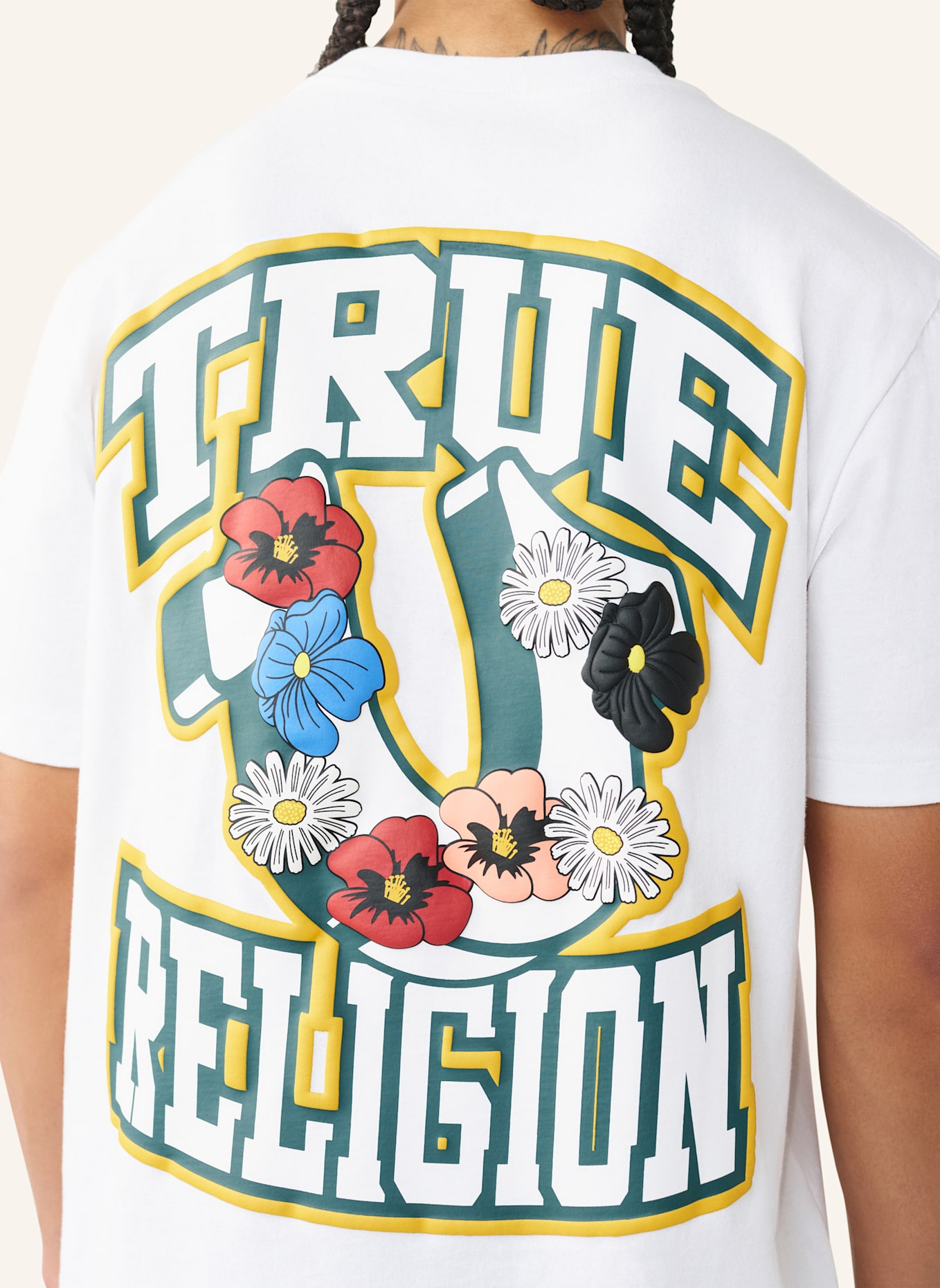 TRUE RELIGION T-Shirt GARDEN: WEISS