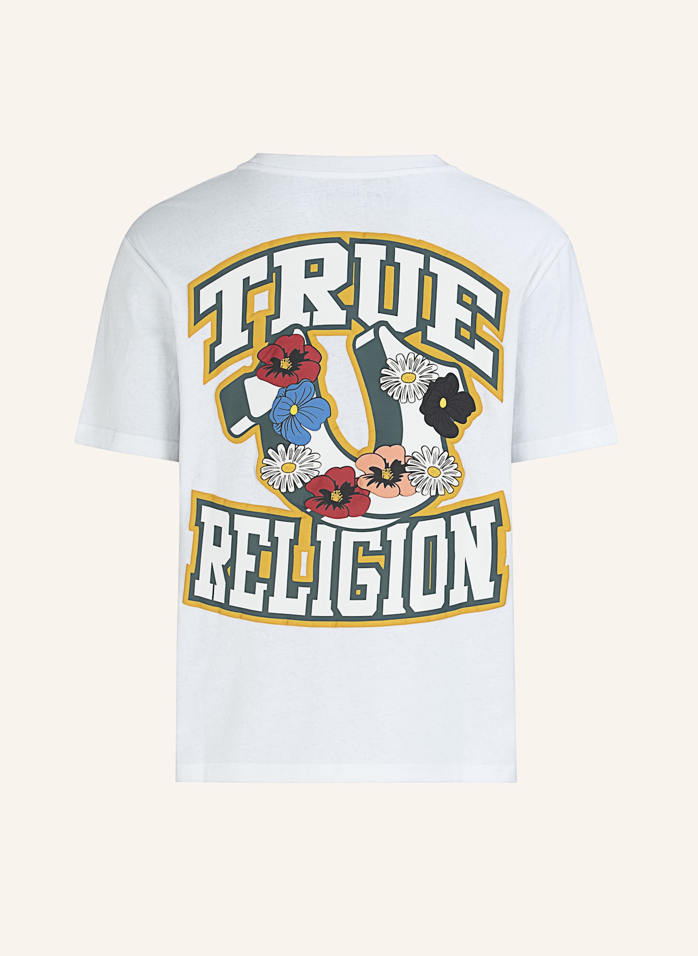 TRUE RELIGION T-Shirt GARDEN: WEISS
