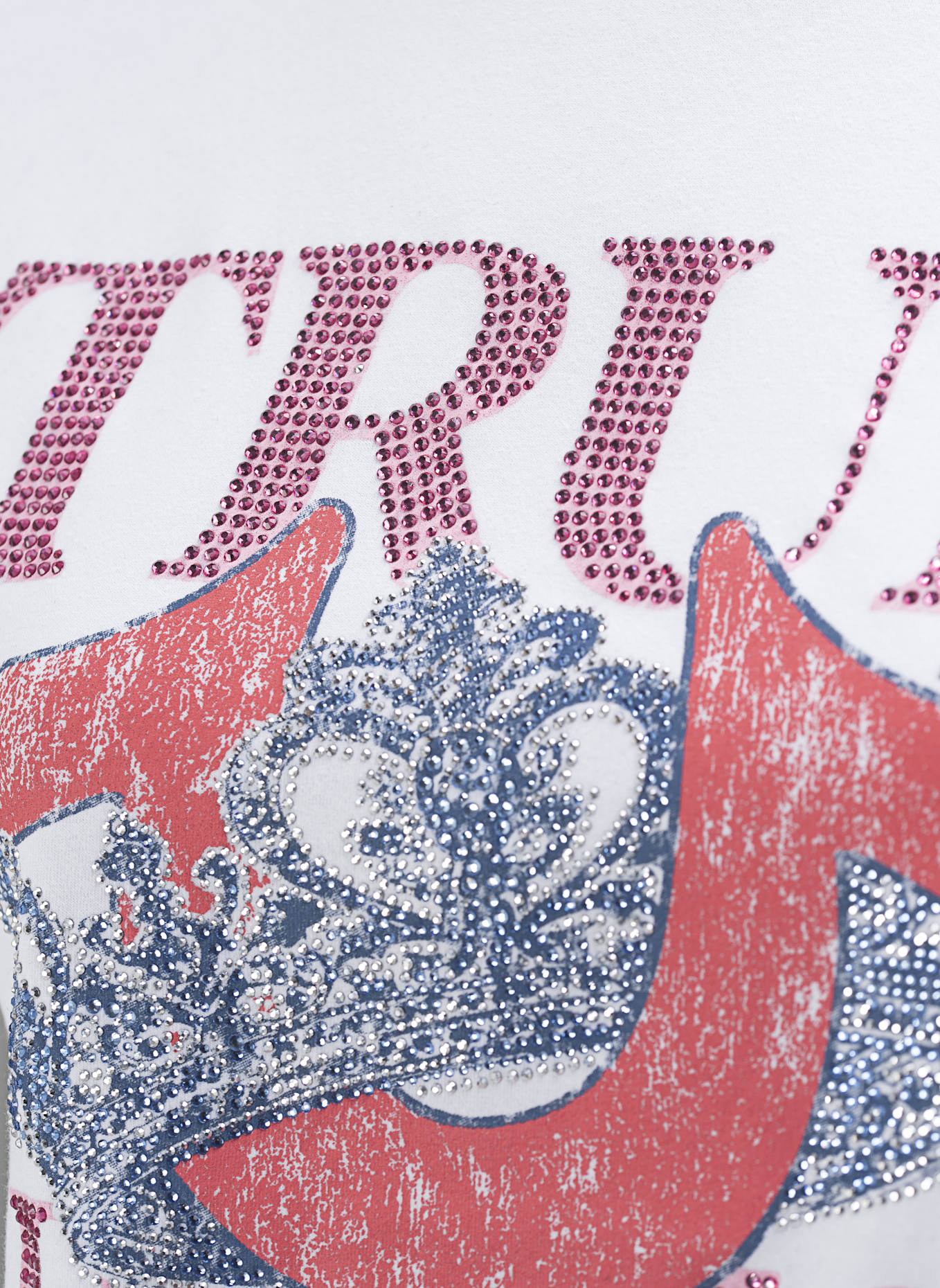 TRUE RELIGION T-Shirt CRYSTAL: WEISS