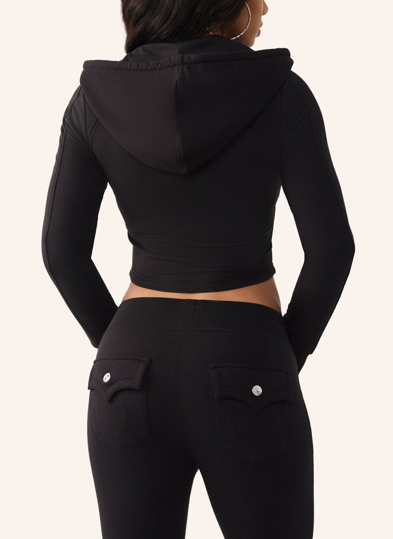 TRUE RELIGION Hoodie: SCHWARZ