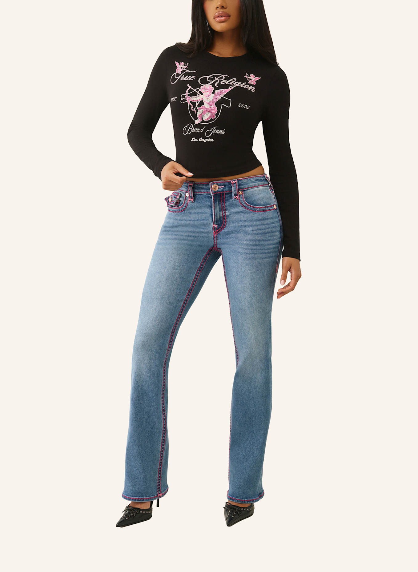 TRUE RELIGION Jeans BECCA Bootcut: BLAU
