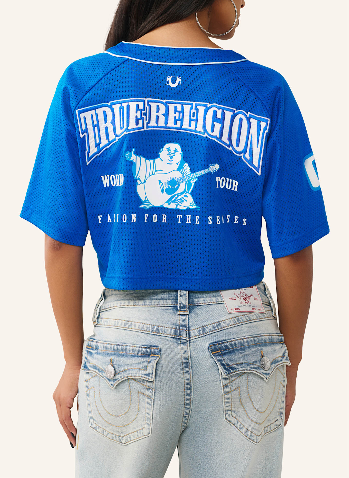 TRUE RELIGION Jerseyhemd SATIN PATCH: BLAU