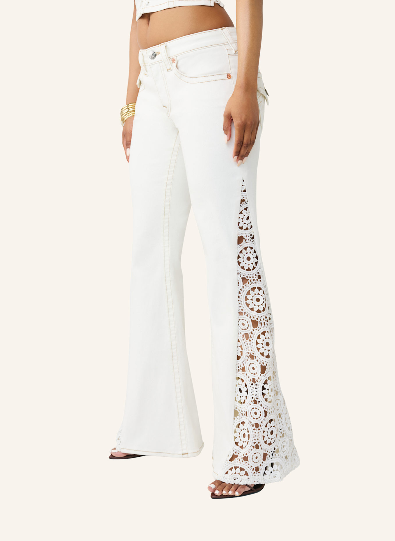 TRUE RELIGION Jeans CROCHET Flare: WEISS