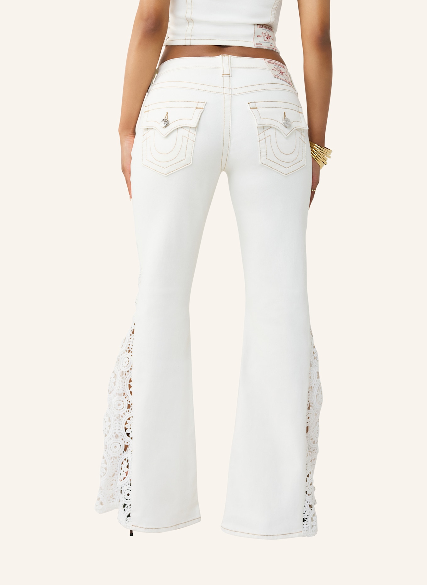TRUE RELIGION Jeans CROCHET Flare: WEISS