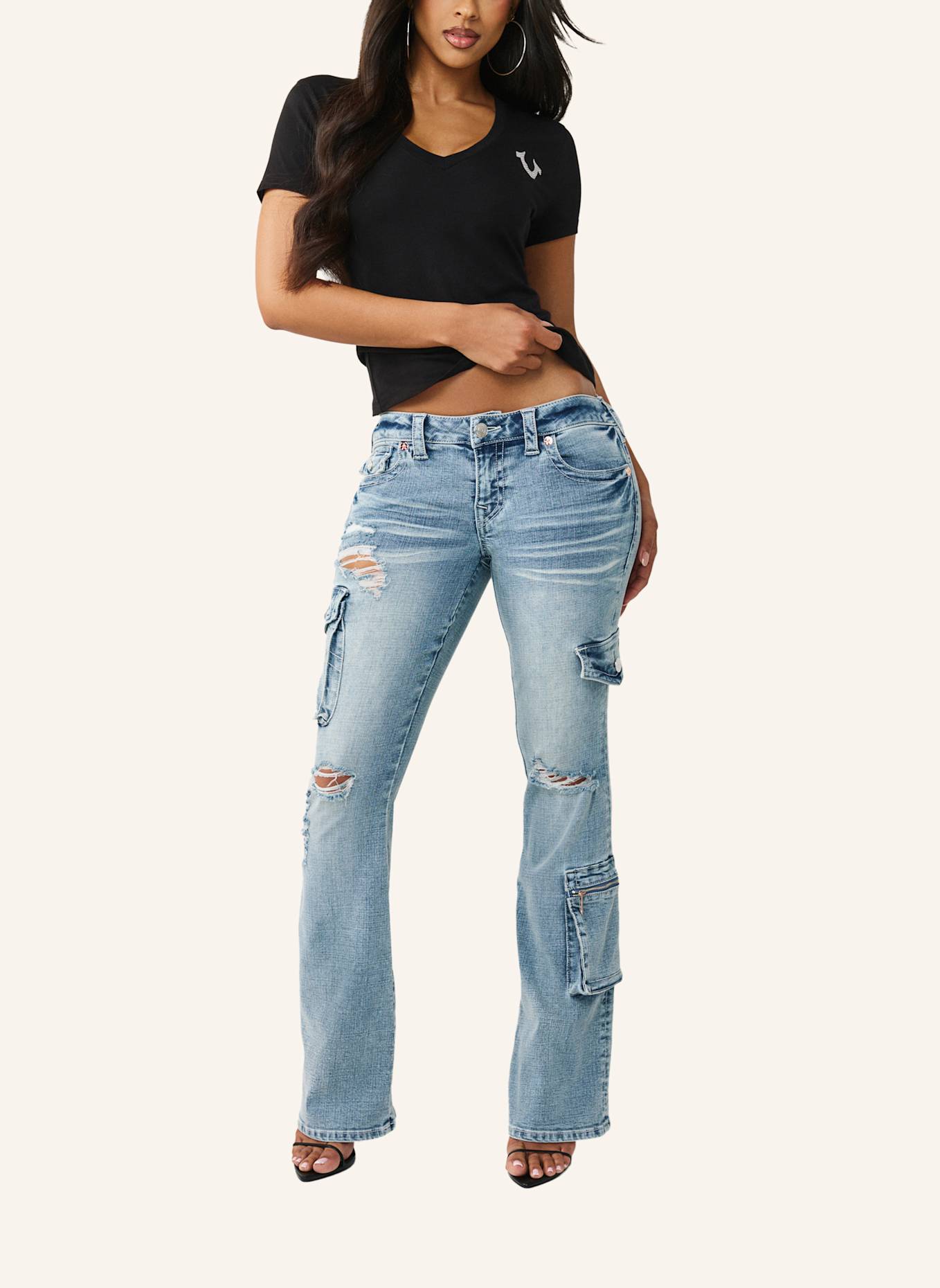 TRUE RELIGION T-Shirt BUDDHA: SCHWARZ