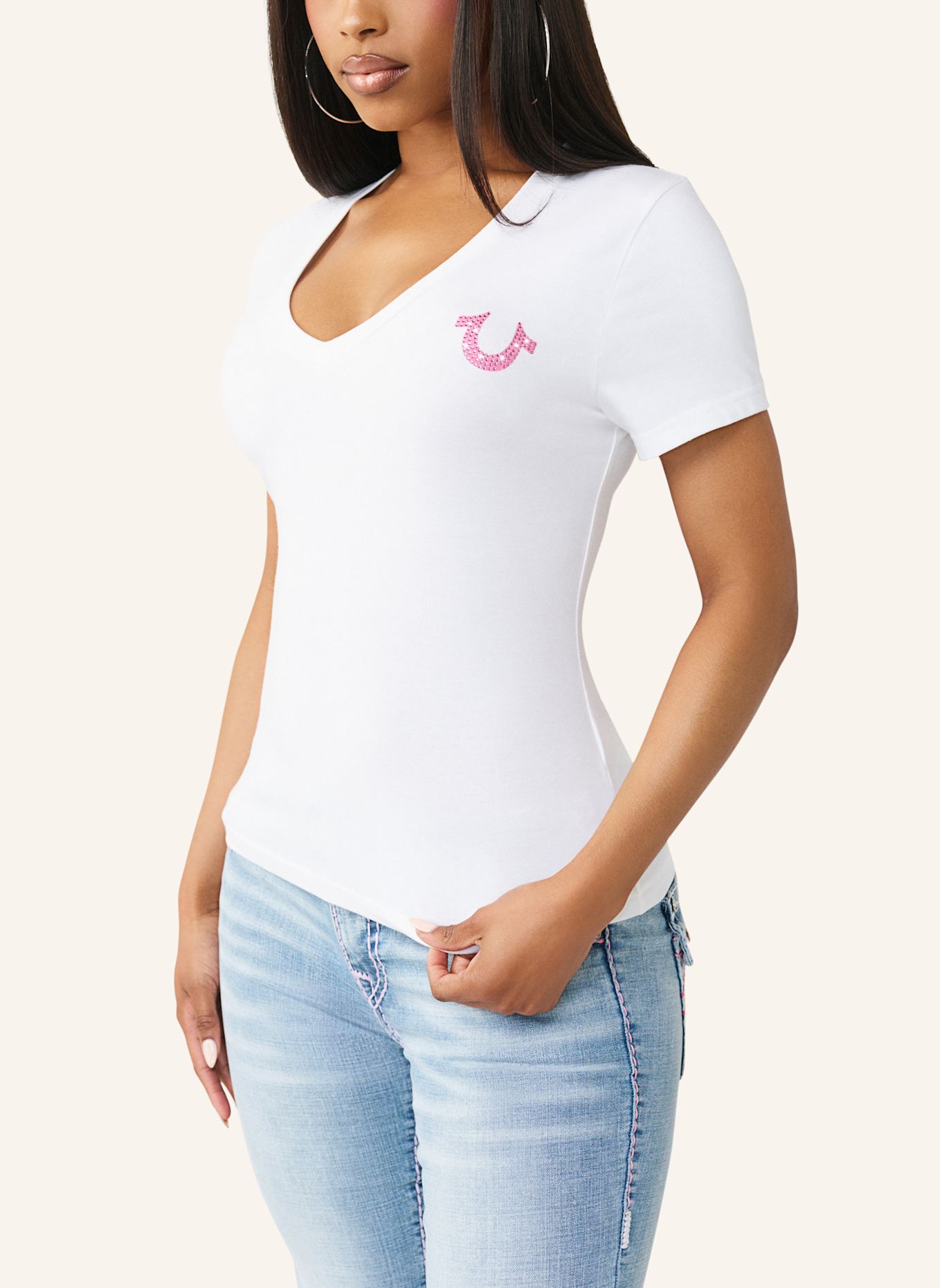 TRUE RELIGION T-Shirt BUDDHA: WEISS