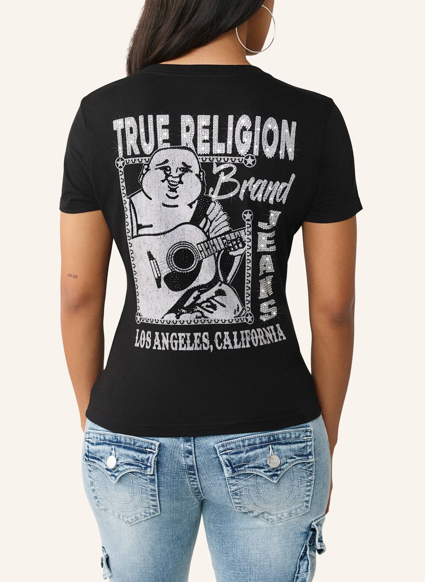 TRUE RELIGION T-Shirt BUDDHA: SCHWARZ