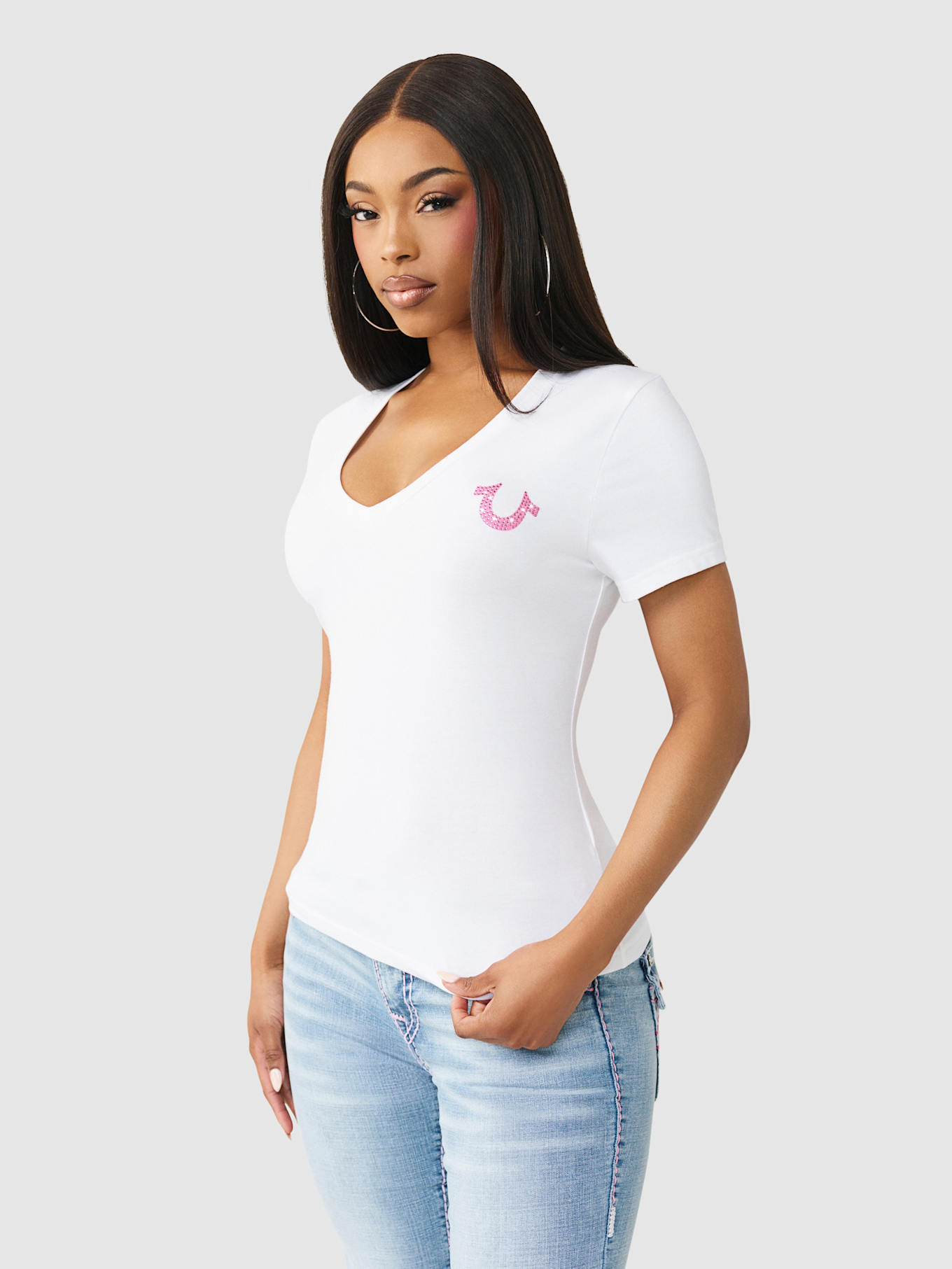 TRUE RELIGION T-Shirt BUDDHA: WEISS