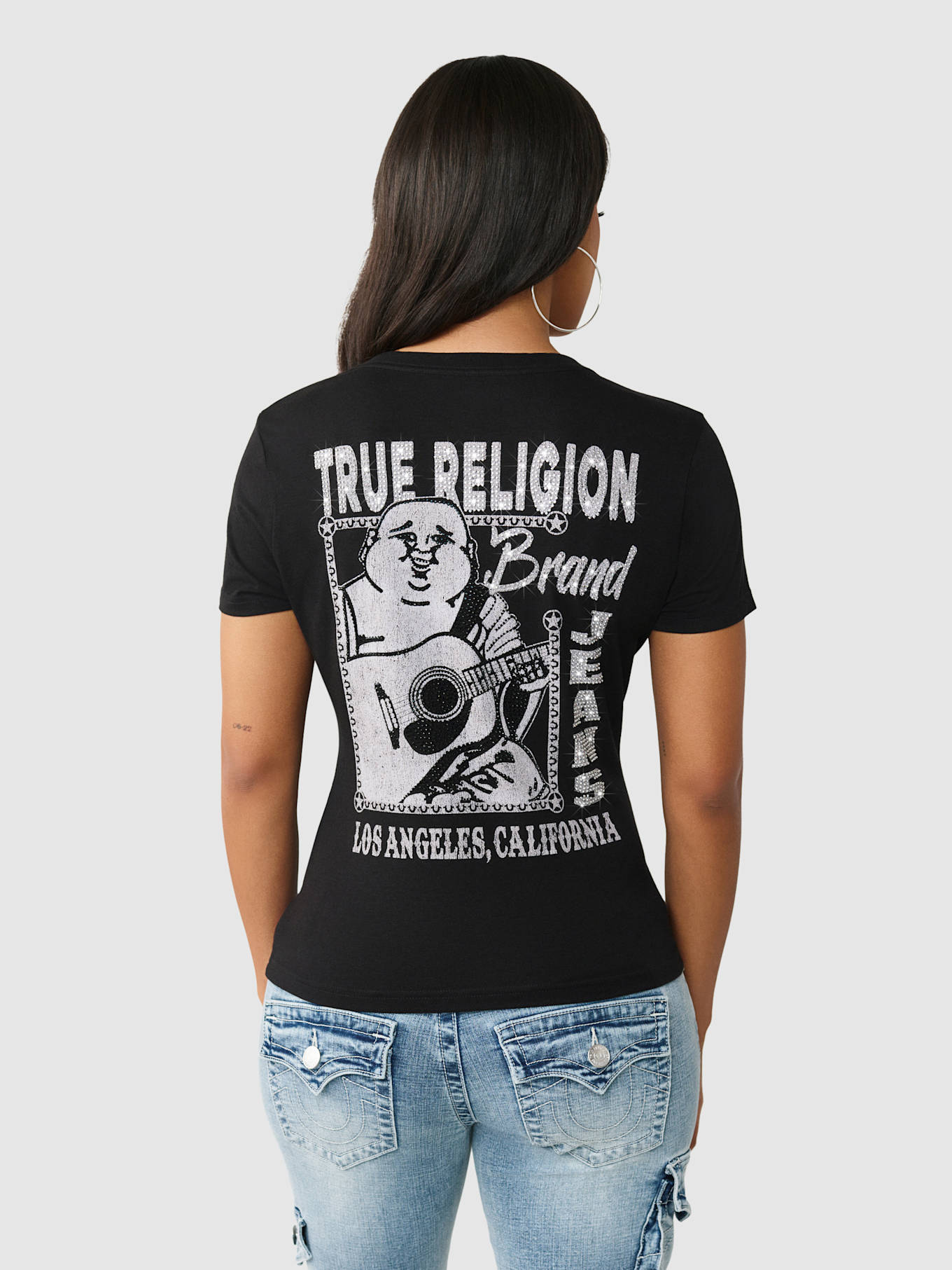 TRUE RELIGION T-Shirt BUDDHA: SCHWARZ