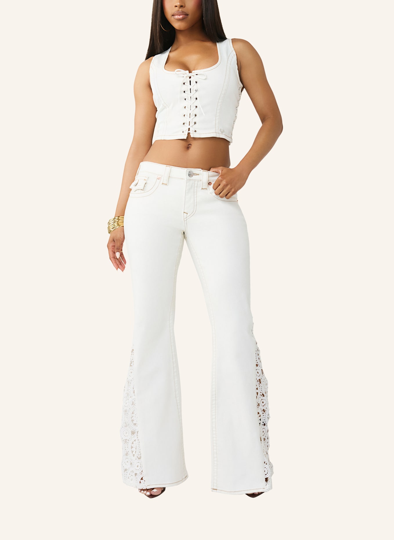 TRUE RELIGION Denim-Top: WEISS