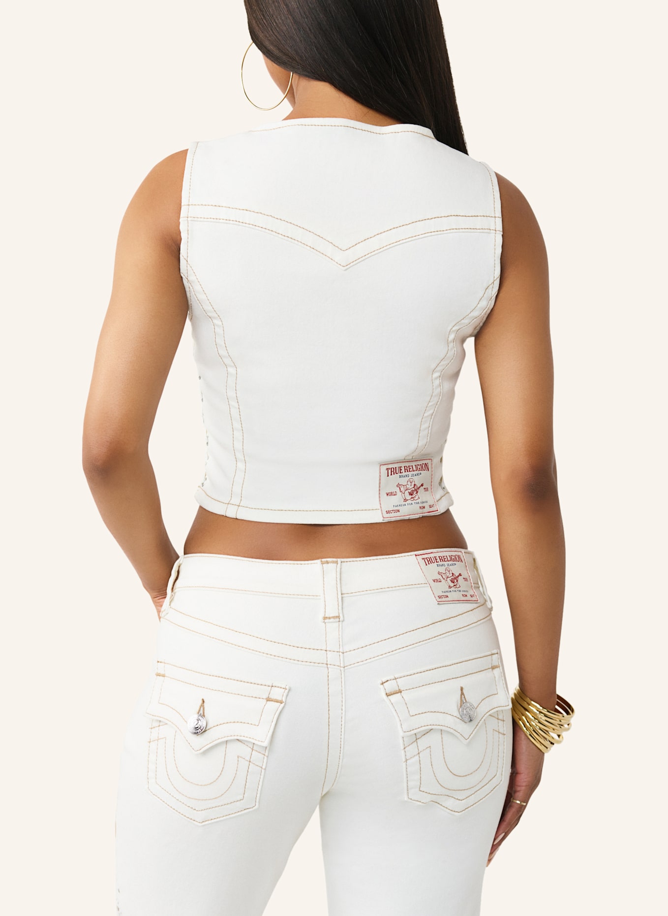 TRUE RELIGION Denim-Top: WEISS