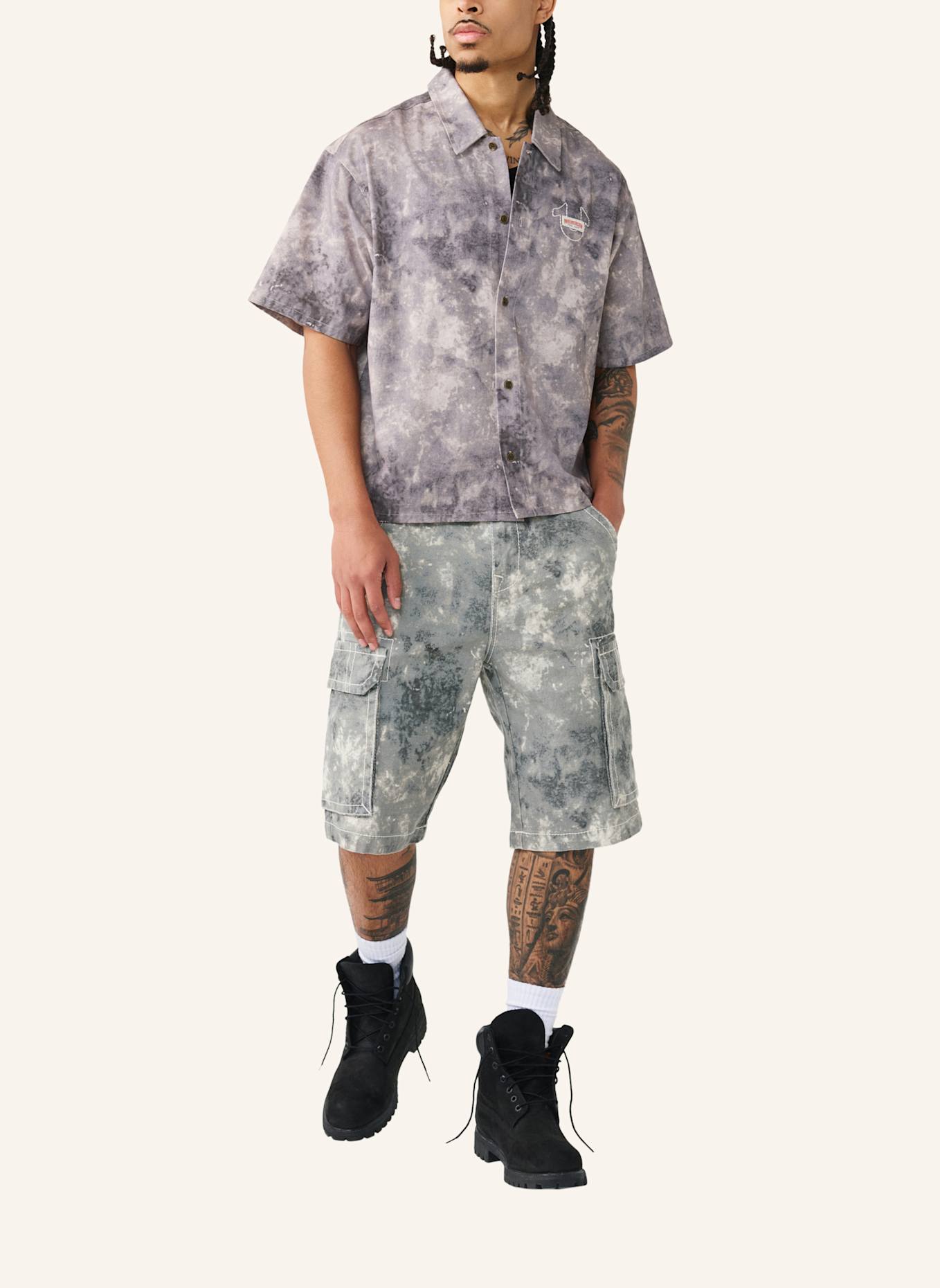 TRUE RELIGION Cargo-Shorts VINNY BIG T: GRAU