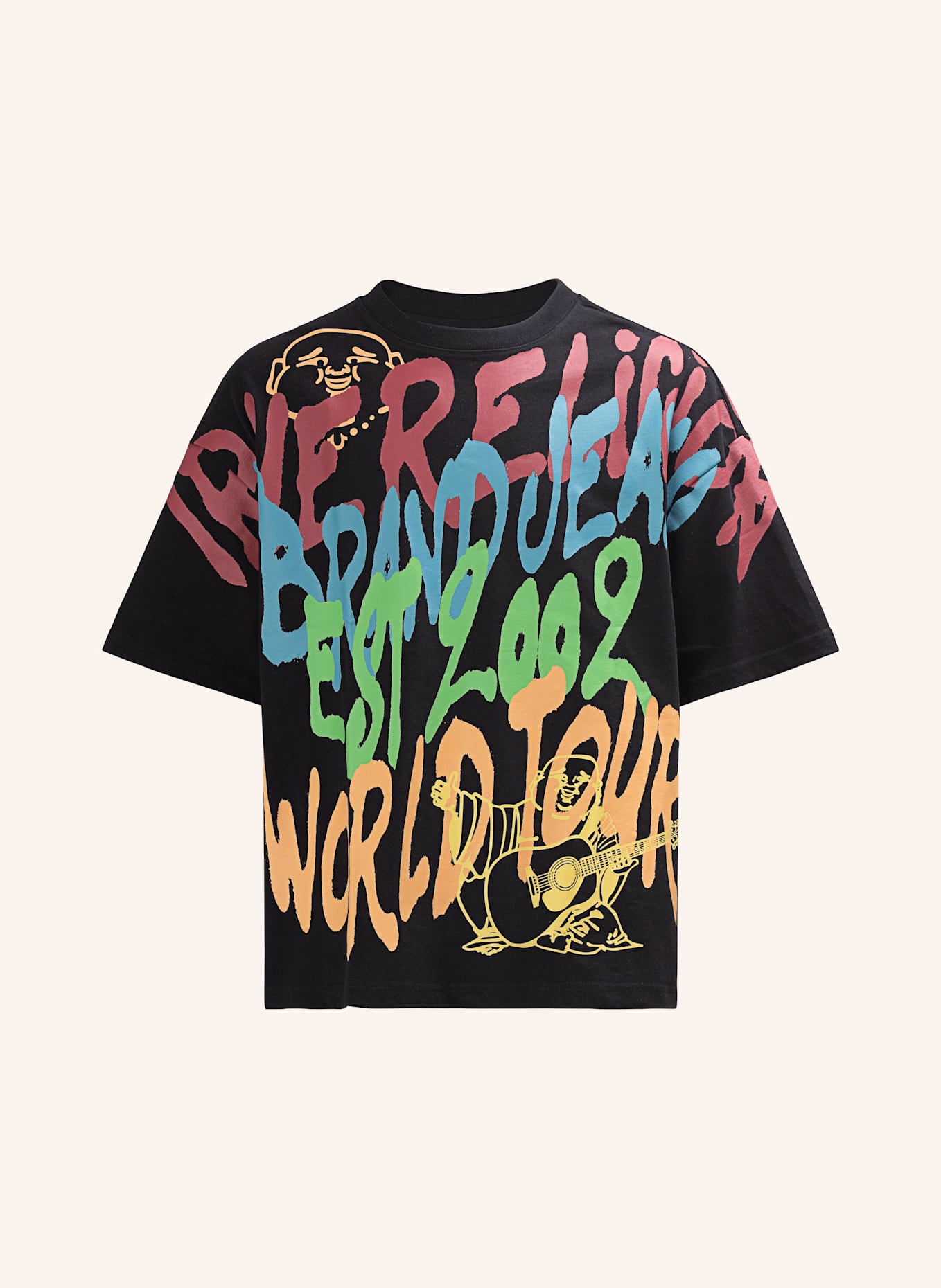 TRUE RELIGION T-Shirt GRAFFITTI: SCHWARZ