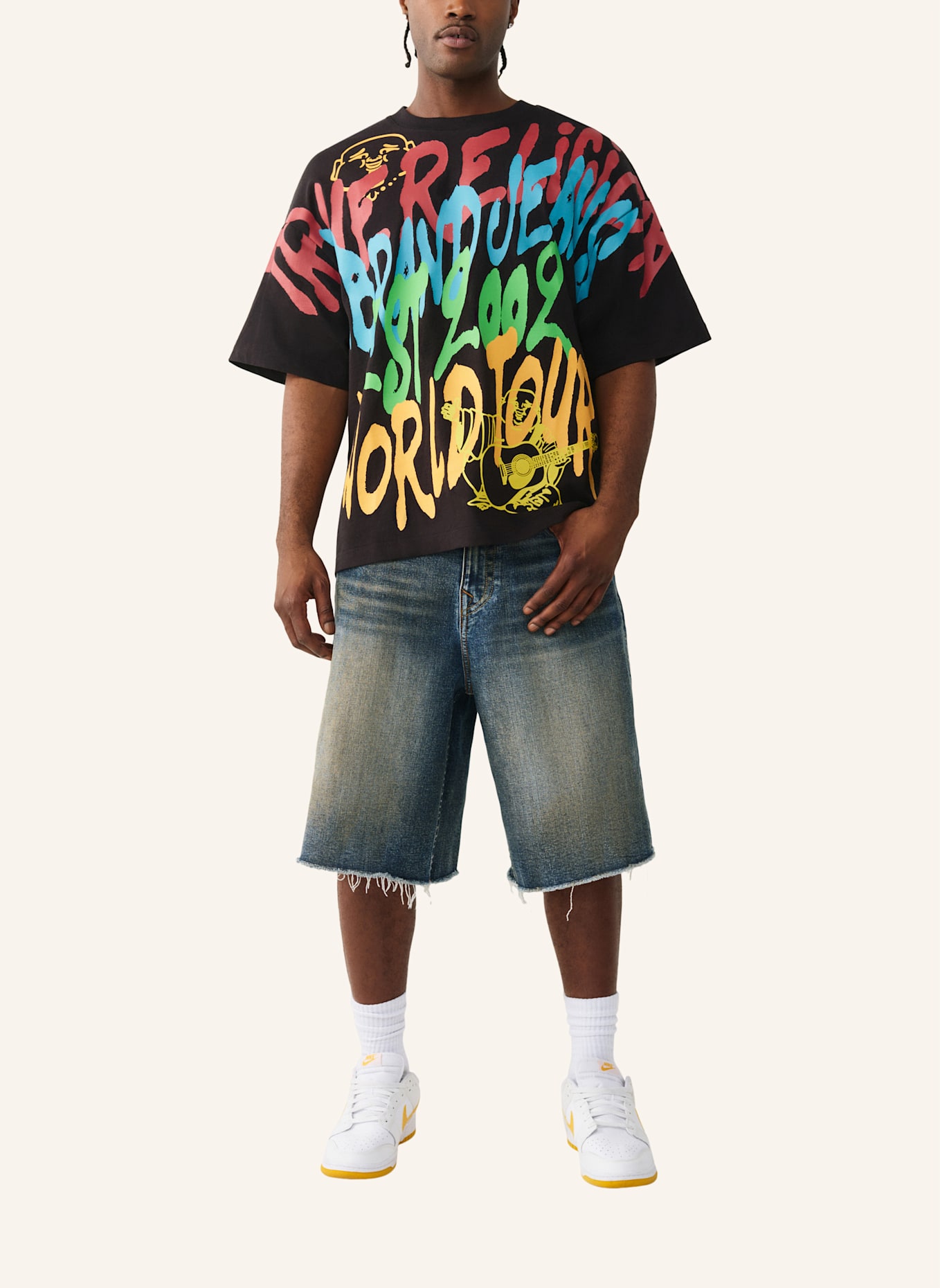 TRUE RELIGION T-Shirt GRAFFITTI: SCHWARZ