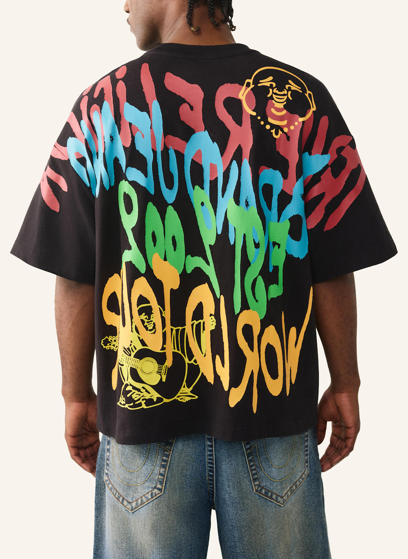 TRUE RELIGION T-Shirt GRAFFITTI: SCHWARZ