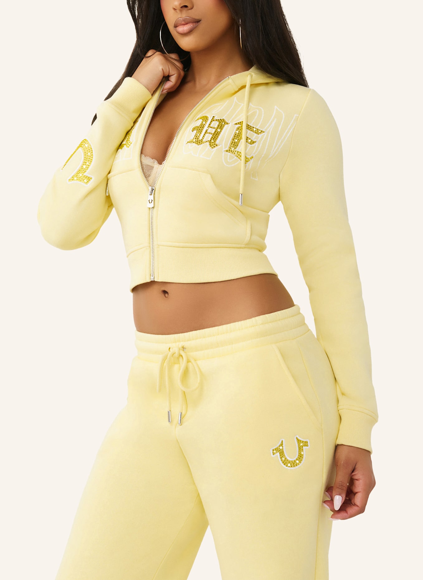 TRUE RELIGION Zip-Hoodie: BLAU