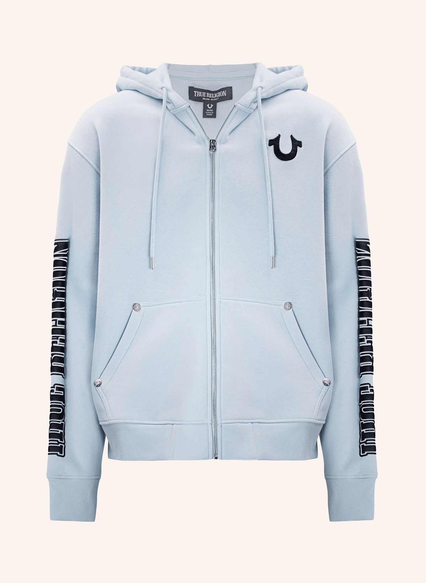 TRUE RELIGION Zip-Hoodie LOGO: GRAU