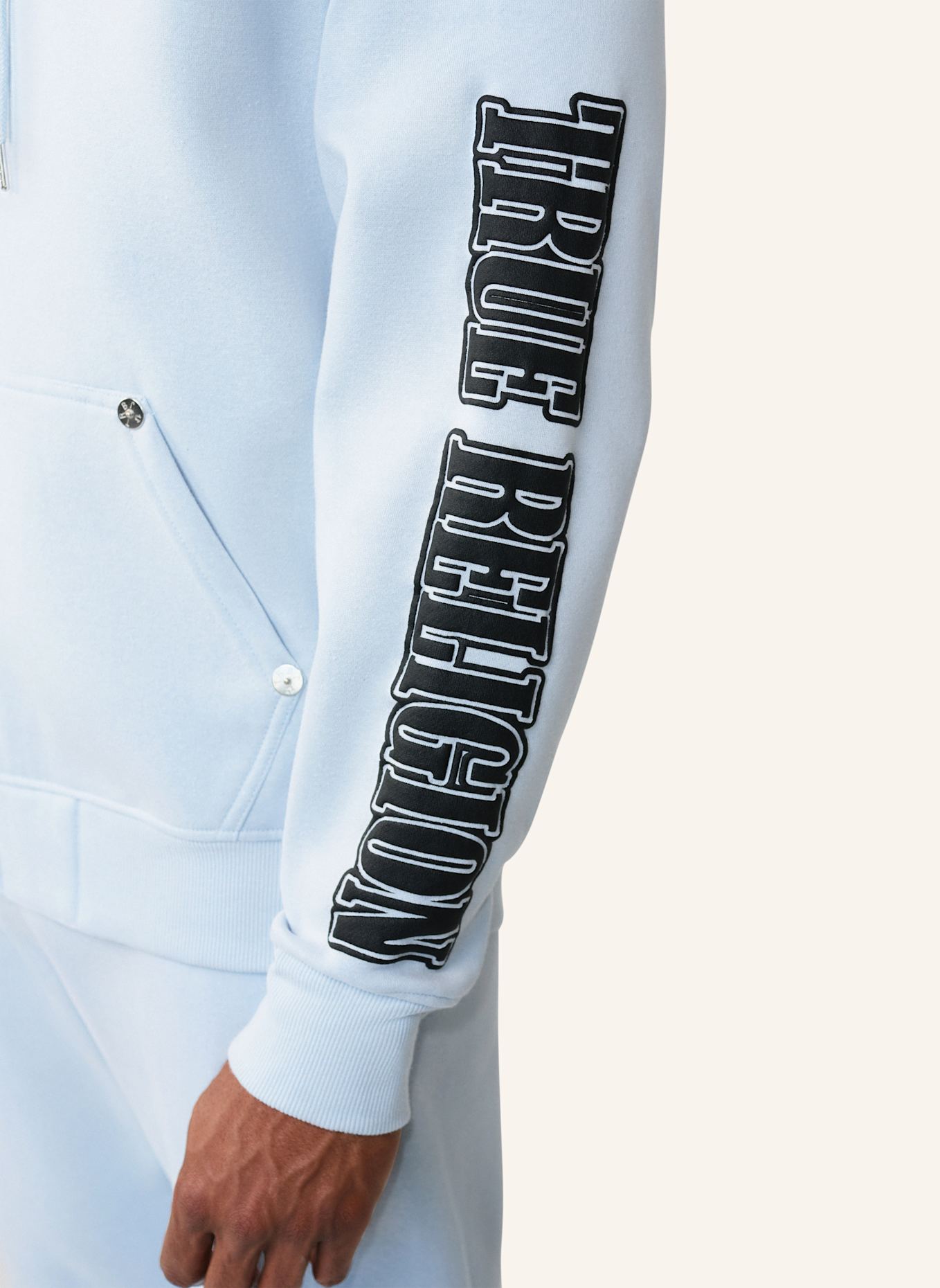 TRUE RELIGION Zip-Hoodie LOGO: GRAU