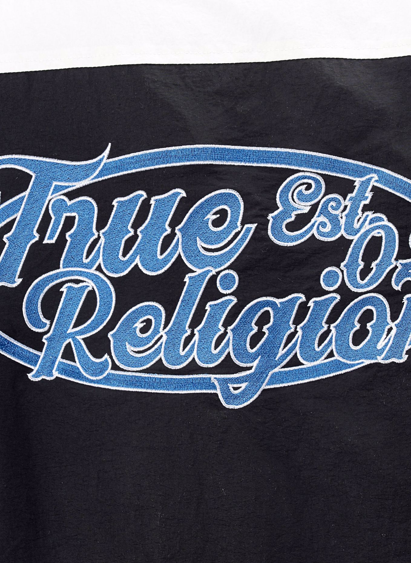 TRUE RELIGION Chopper JACKE: SCHWARZ/ WEISS