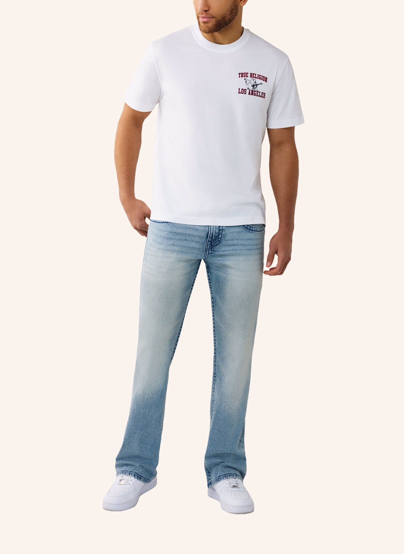 TRUE RELIGION T-Shirt PRINT BUDDHA: WEISS