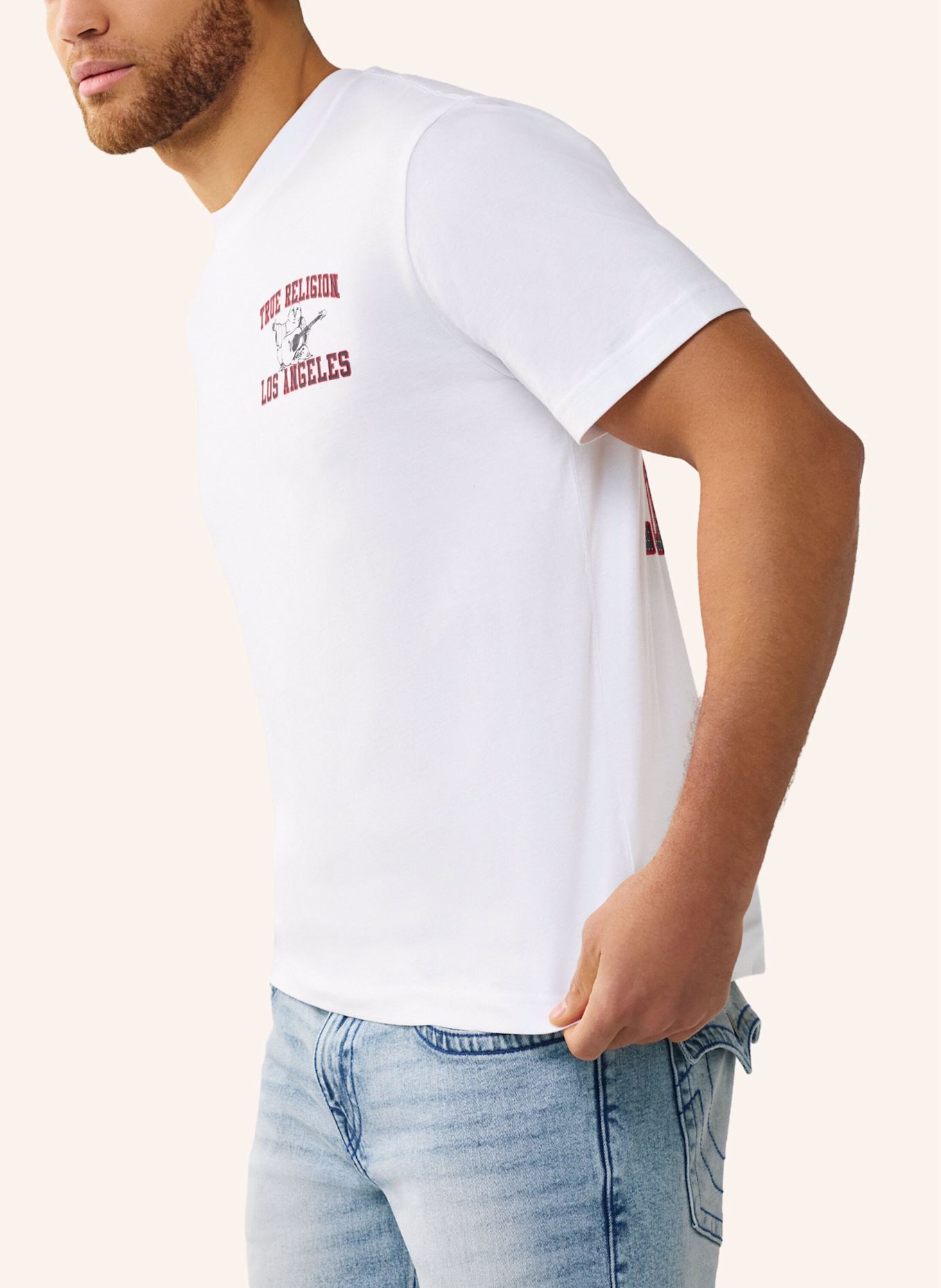TRUE RELIGION T-Shirt PRINT BUDDHA: WEISS