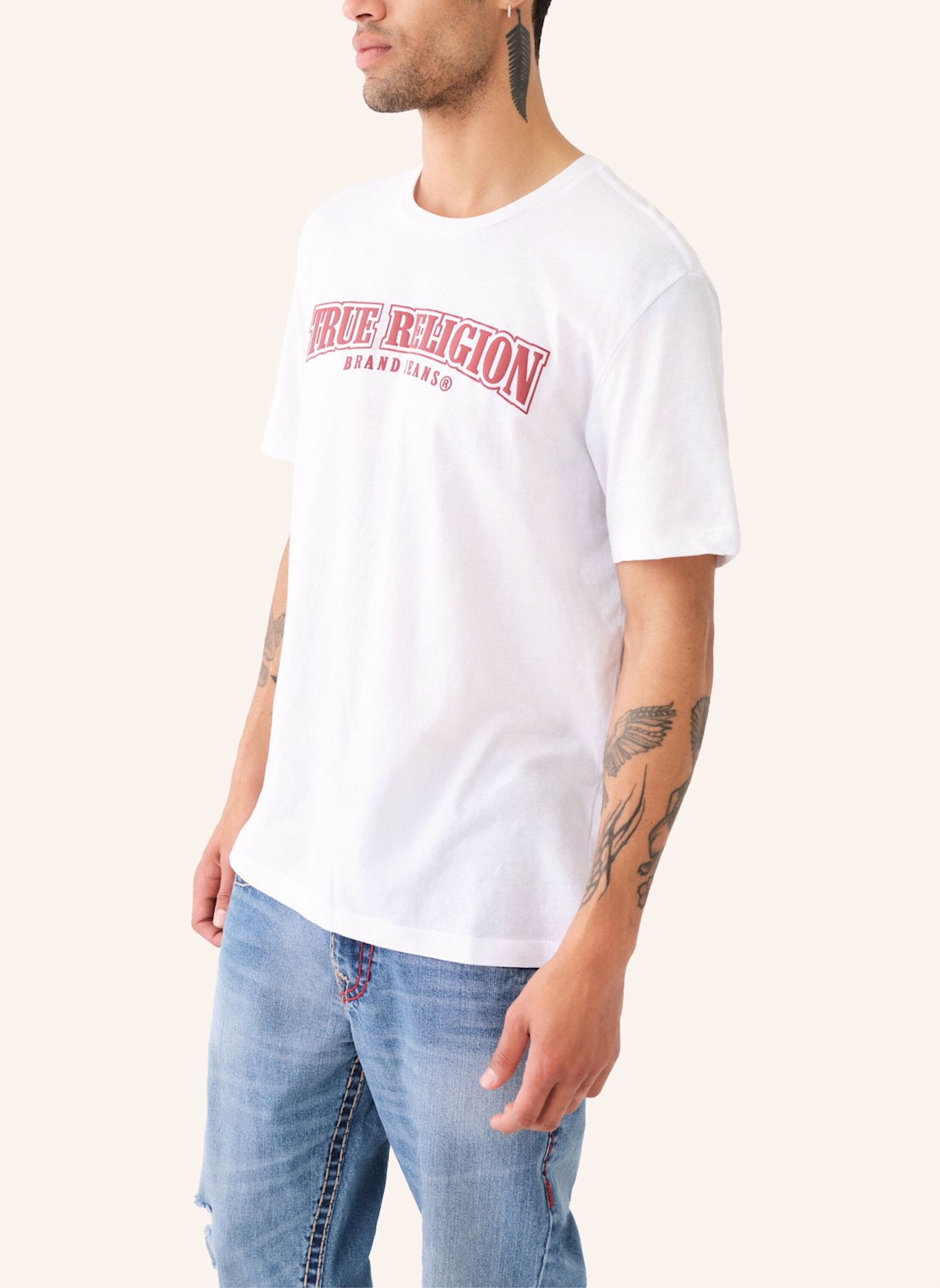 TRUE RELIGION T-Shirt BRUSH: WEISS