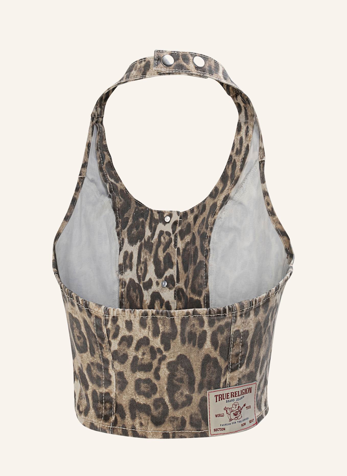 TRUE RELIGION Neckholder Top: BRAUN/ SCHWARZ