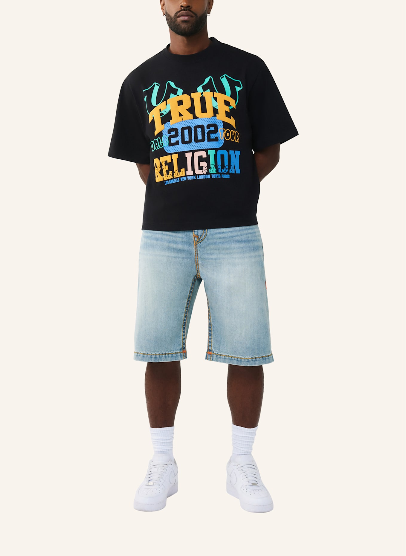 TRUE RELIGION T-Shirt UNIVERSITY: SCHWARZ