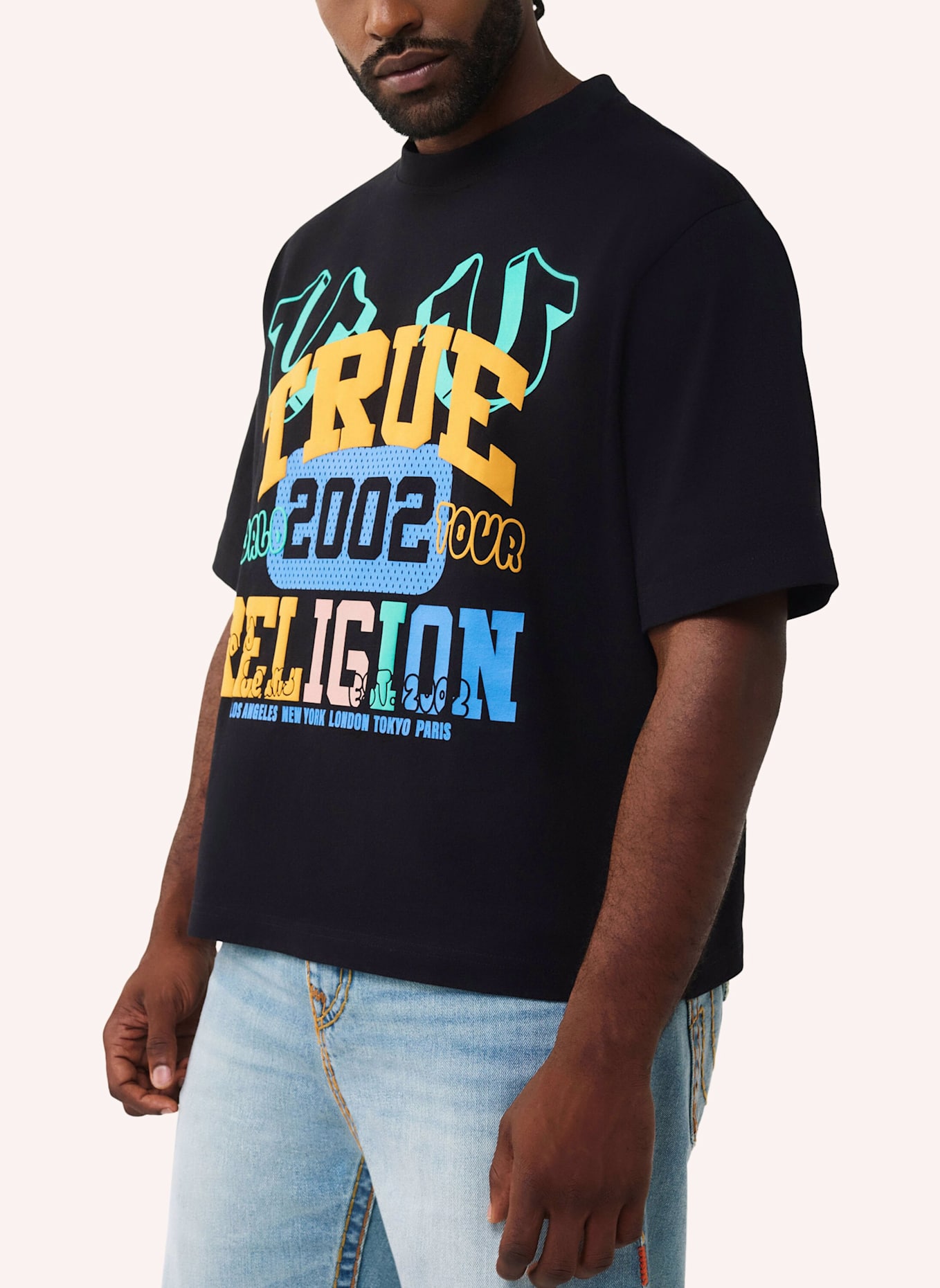 TRUE RELIGION T-Shirt UNIVERSITY: SCHWARZ