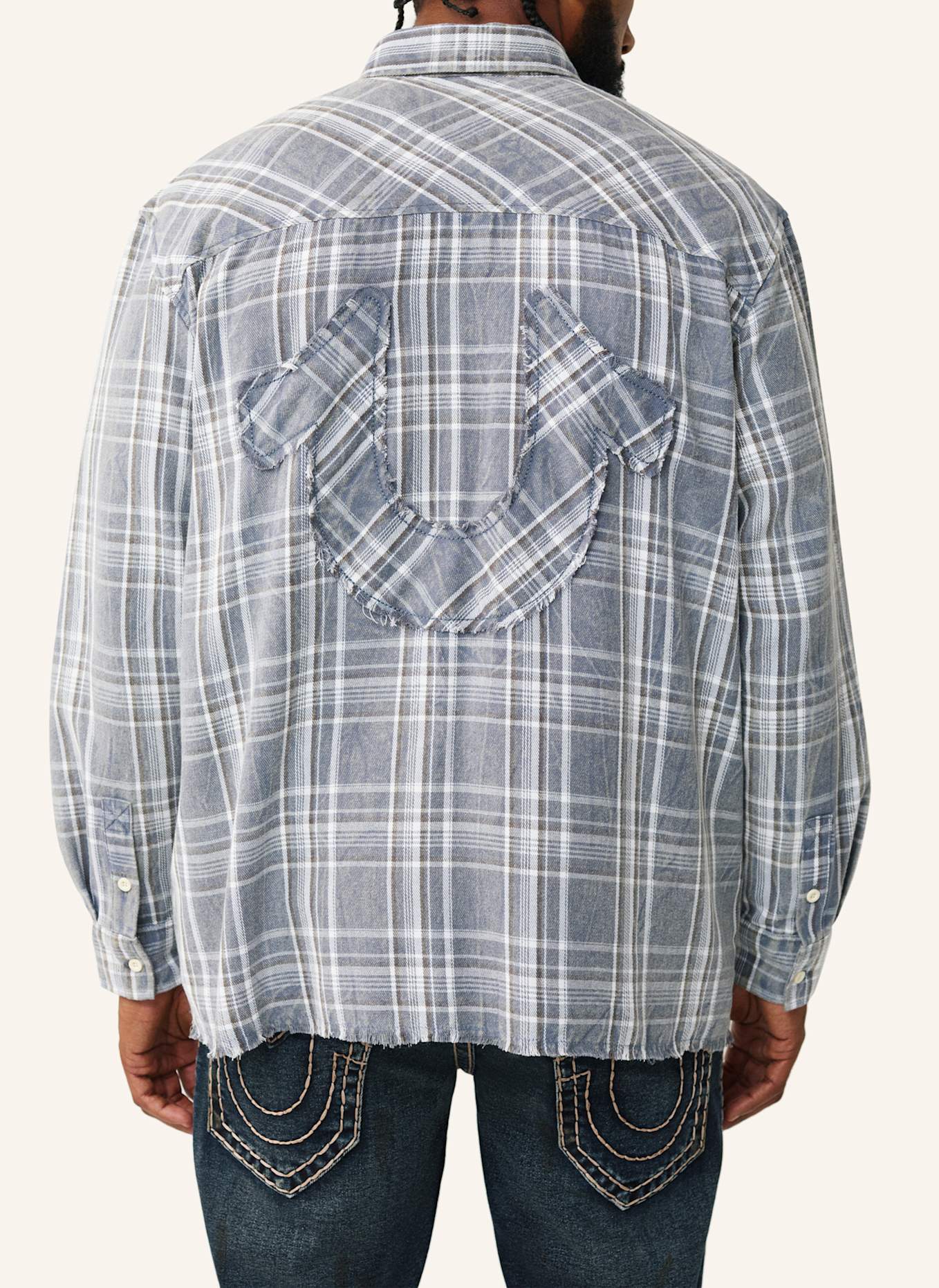 TRUE RELIGION Flannellhemd: BLAU