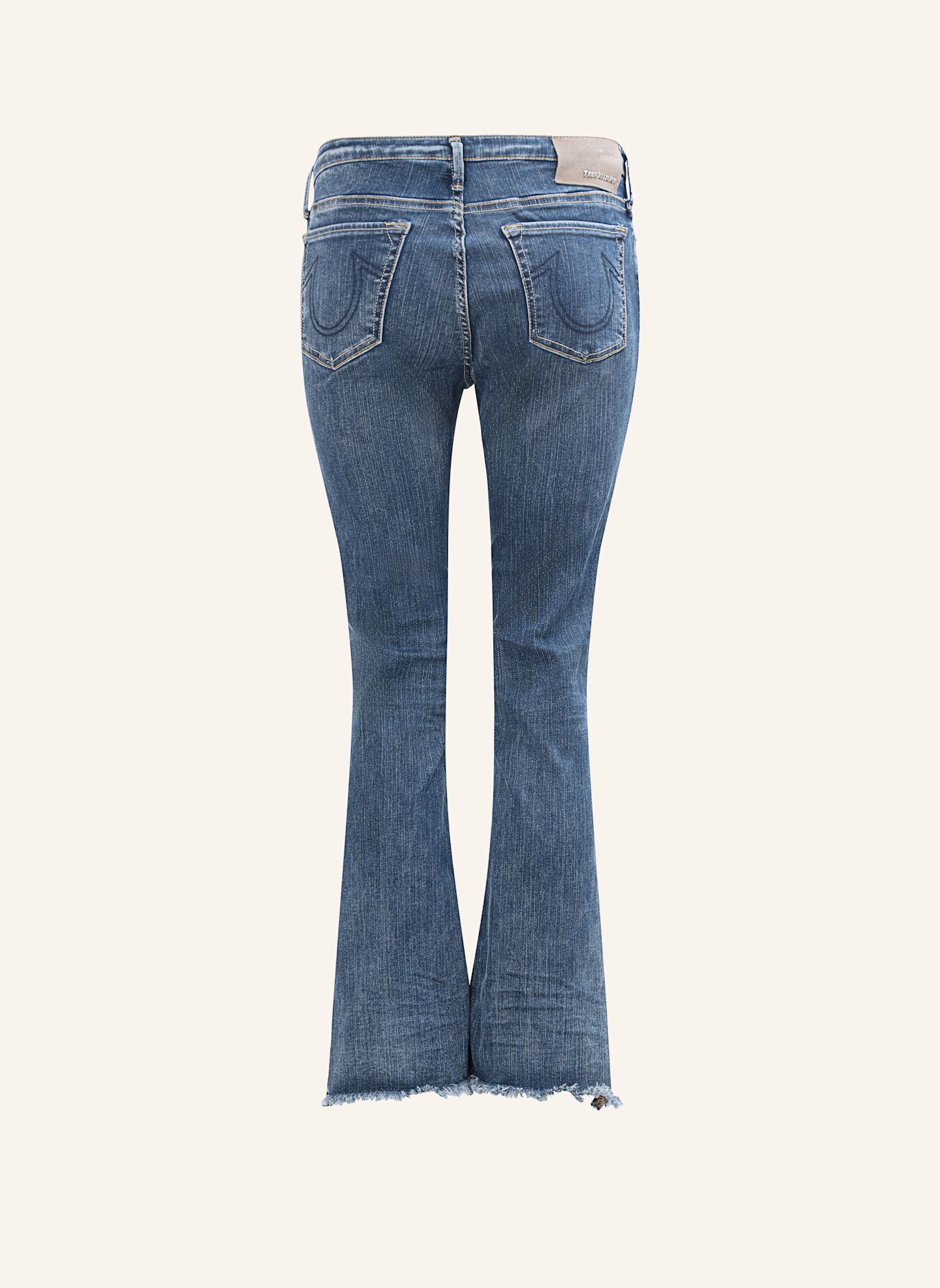 TRUE RELIGION Jeans HALLE Kick Flare: BLAUGRAU / DUNKELBLAU