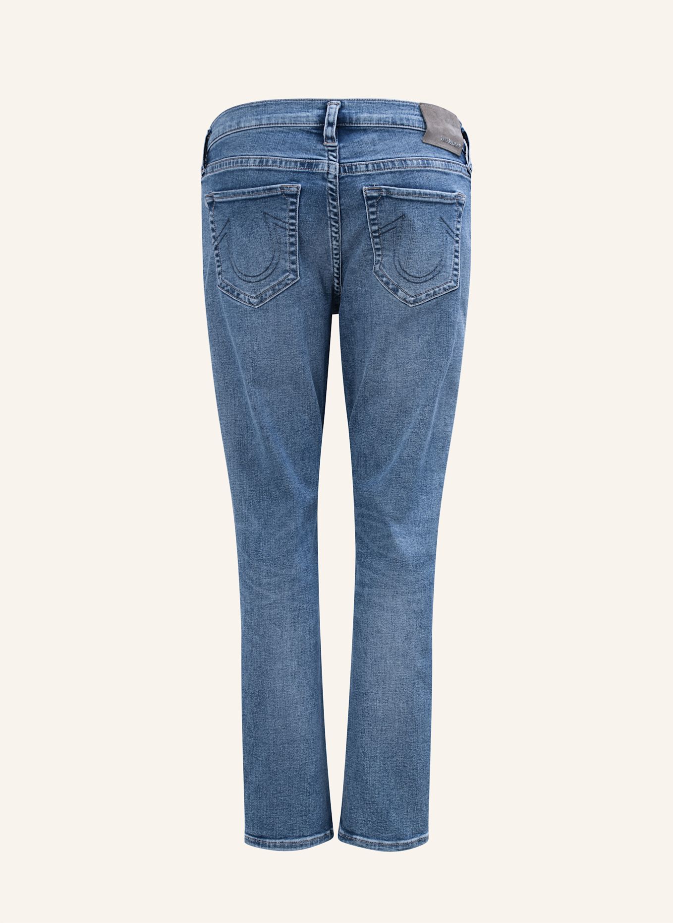 TRUE RELIGION Jeans Boyfriend: BLAUGRAU / DUNKELBLAU