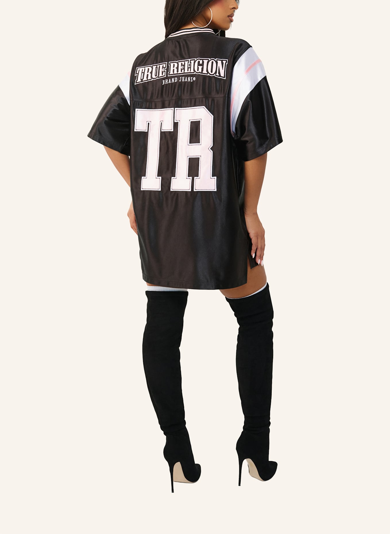 TRUE RELIGION Jerseykleid: SCHWARZ