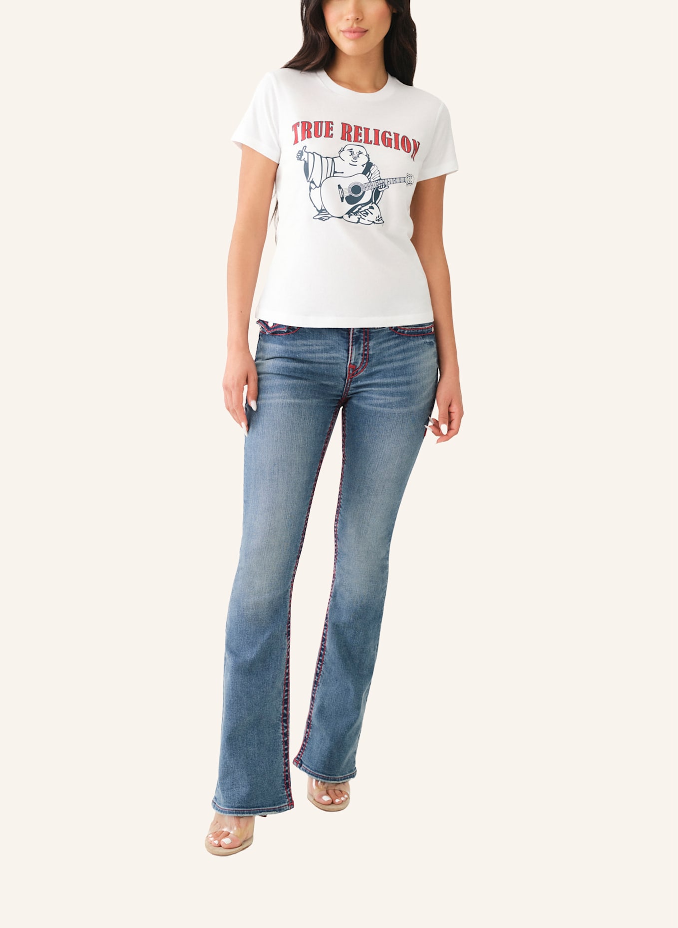 TRUE RELIGION T-Shirt BUDDHA: WEISS