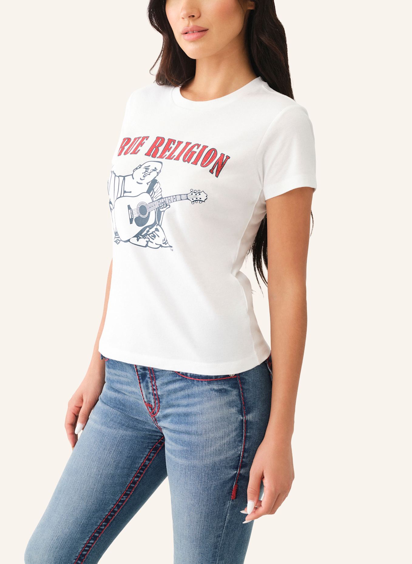TRUE RELIGION T-Shirt BUDDHA: WEISS