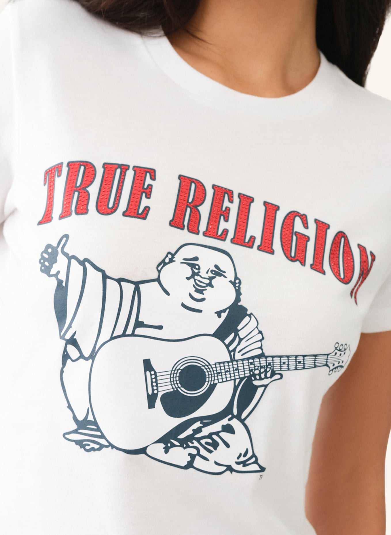 TRUE RELIGION T-Shirt BUDDHA: WEISS
