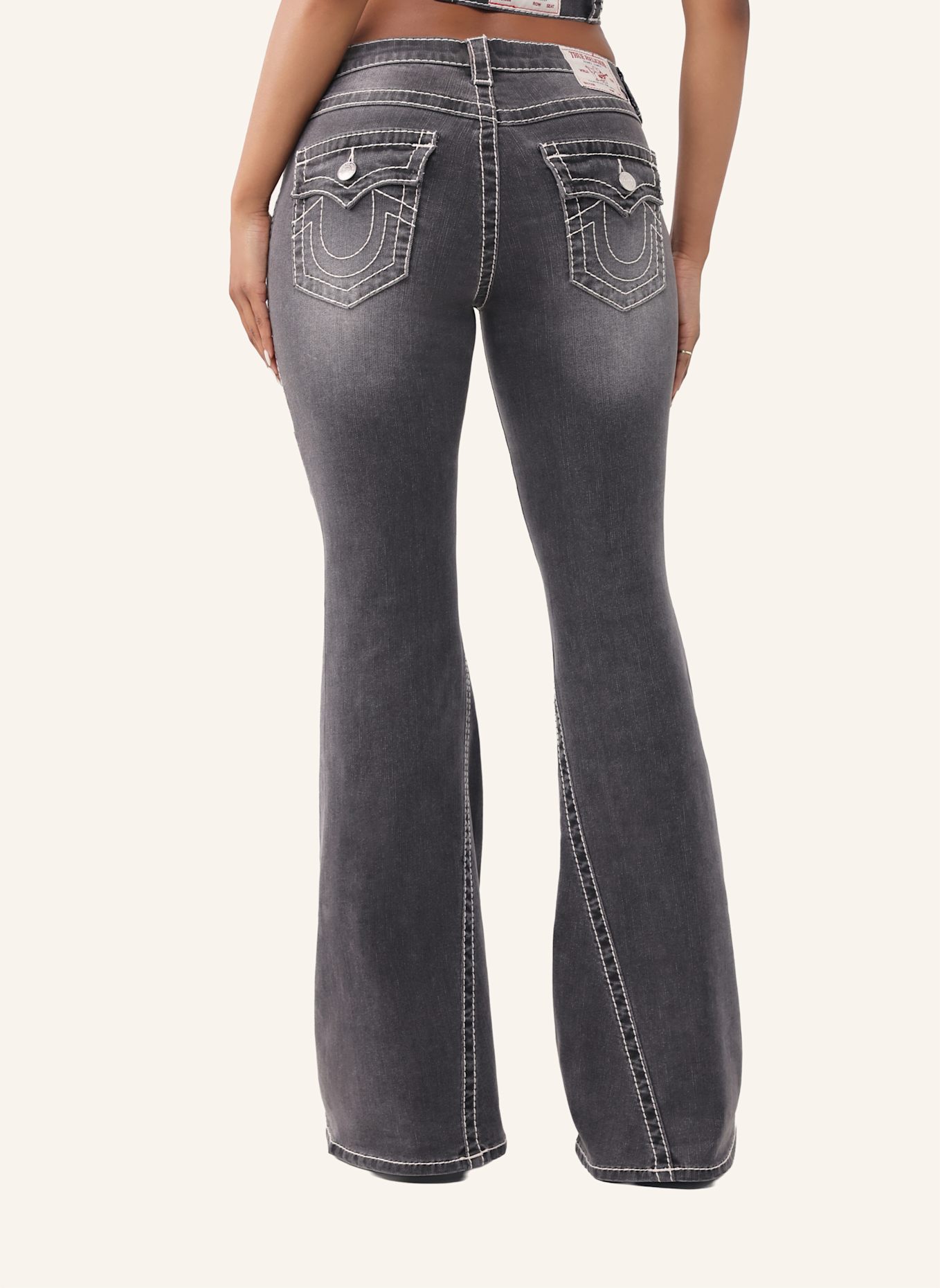 TRUE RELIGION Flared-Jeans: SCHWARZ