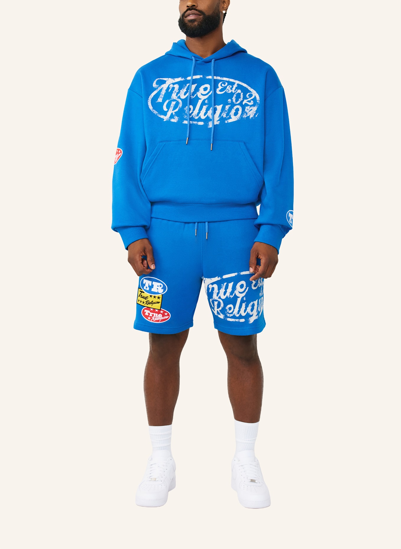 TRUE RELIGION Hoodie PATCH: BLAU