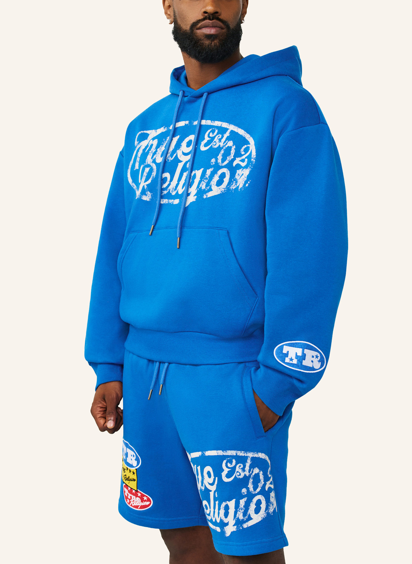 TRUE RELIGION Hoodie PATCH: BLAU
