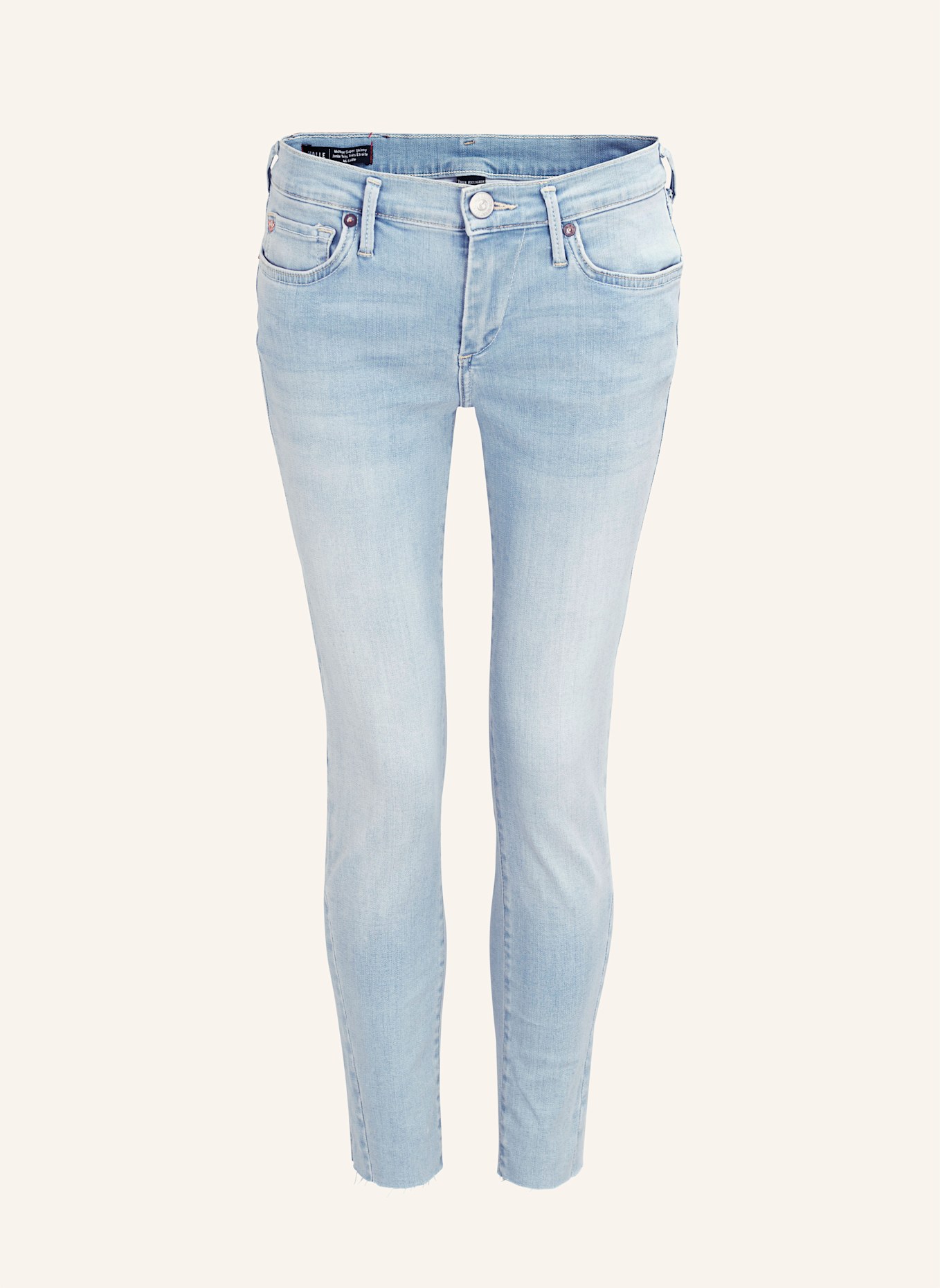 TRUE RELIGION Jeans HALLE Crop Slit: HELLBLAU/ HELLGRAU