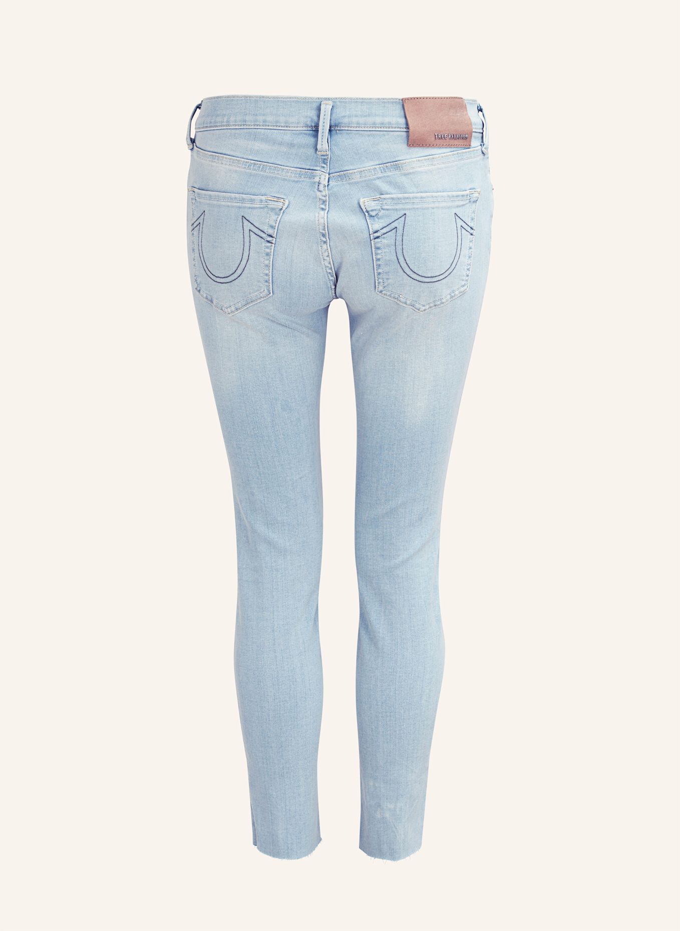 TRUE RELIGION Jeans HALLE Crop Slit: HELLBLAU / HELLGRAU