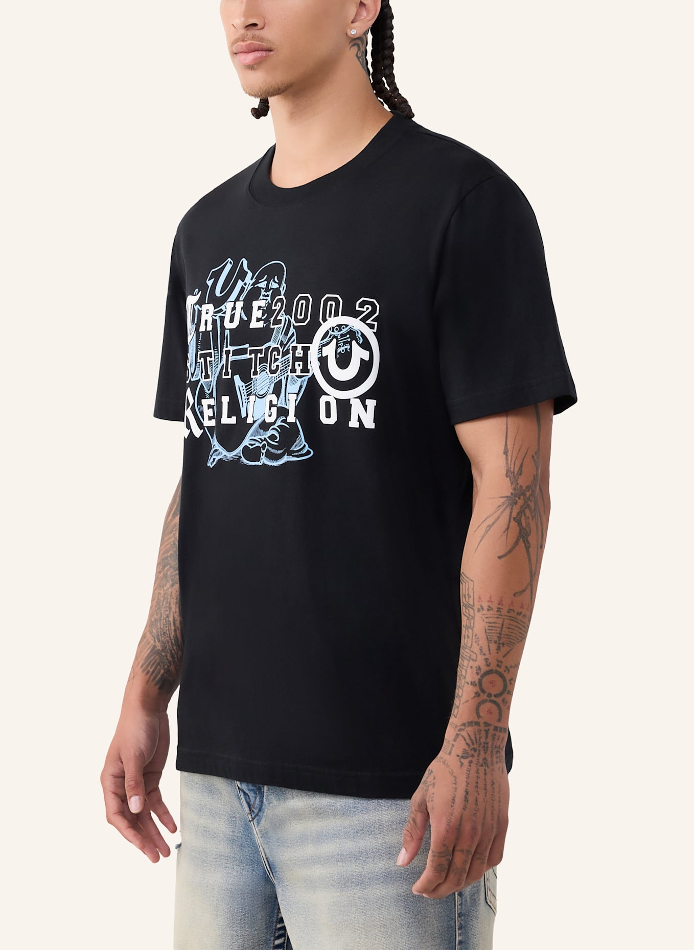 TRUE RELIGION T-Shirt BUDDHA LETTERS