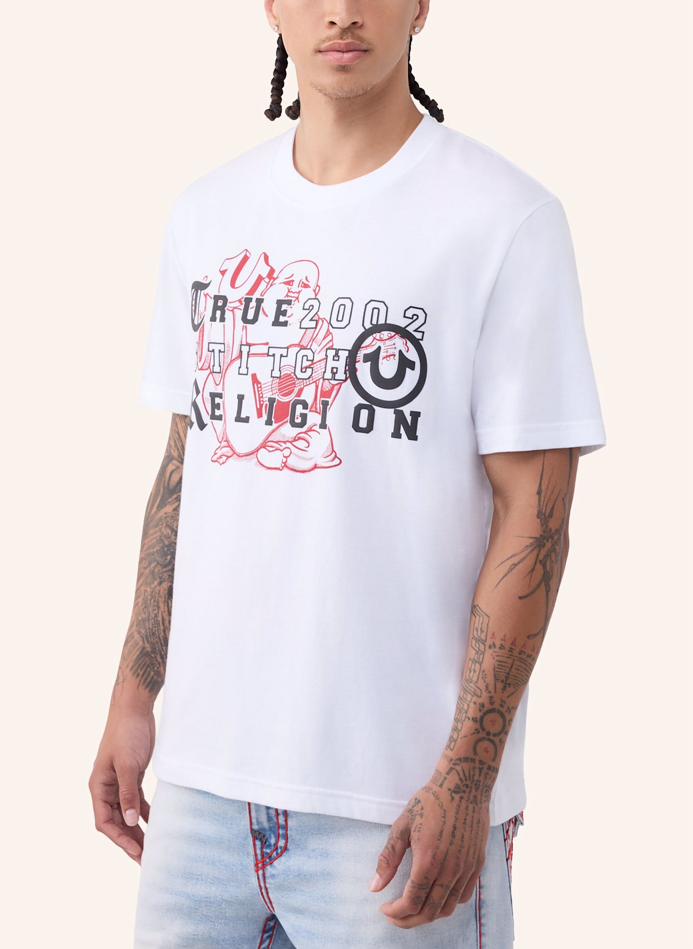 TRUE RELIGION T-Shirt BUDDHA LETTERS