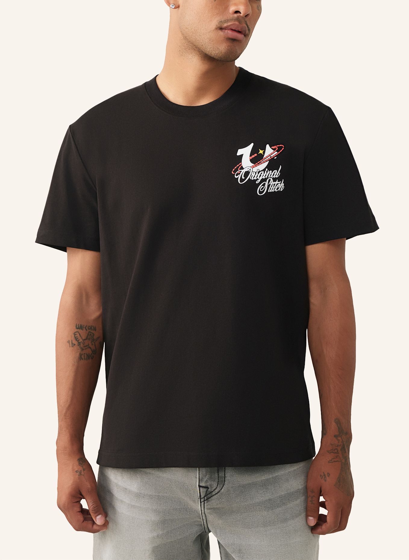 TRUE RELIGION T-Shirt: SCHWARZ