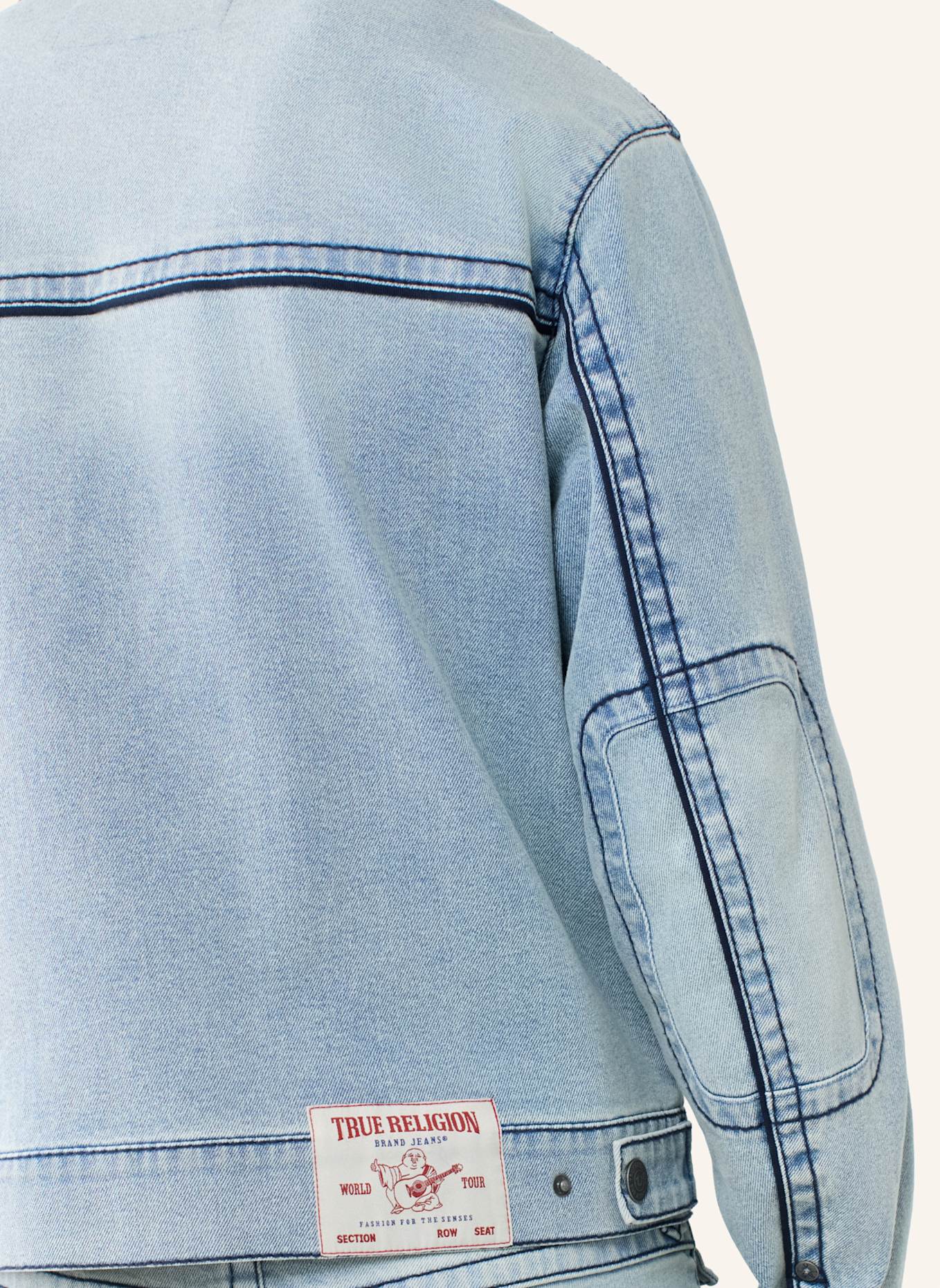 TRUE RELIGION Jeansjacke BIG T MOTO: HELLBLAU