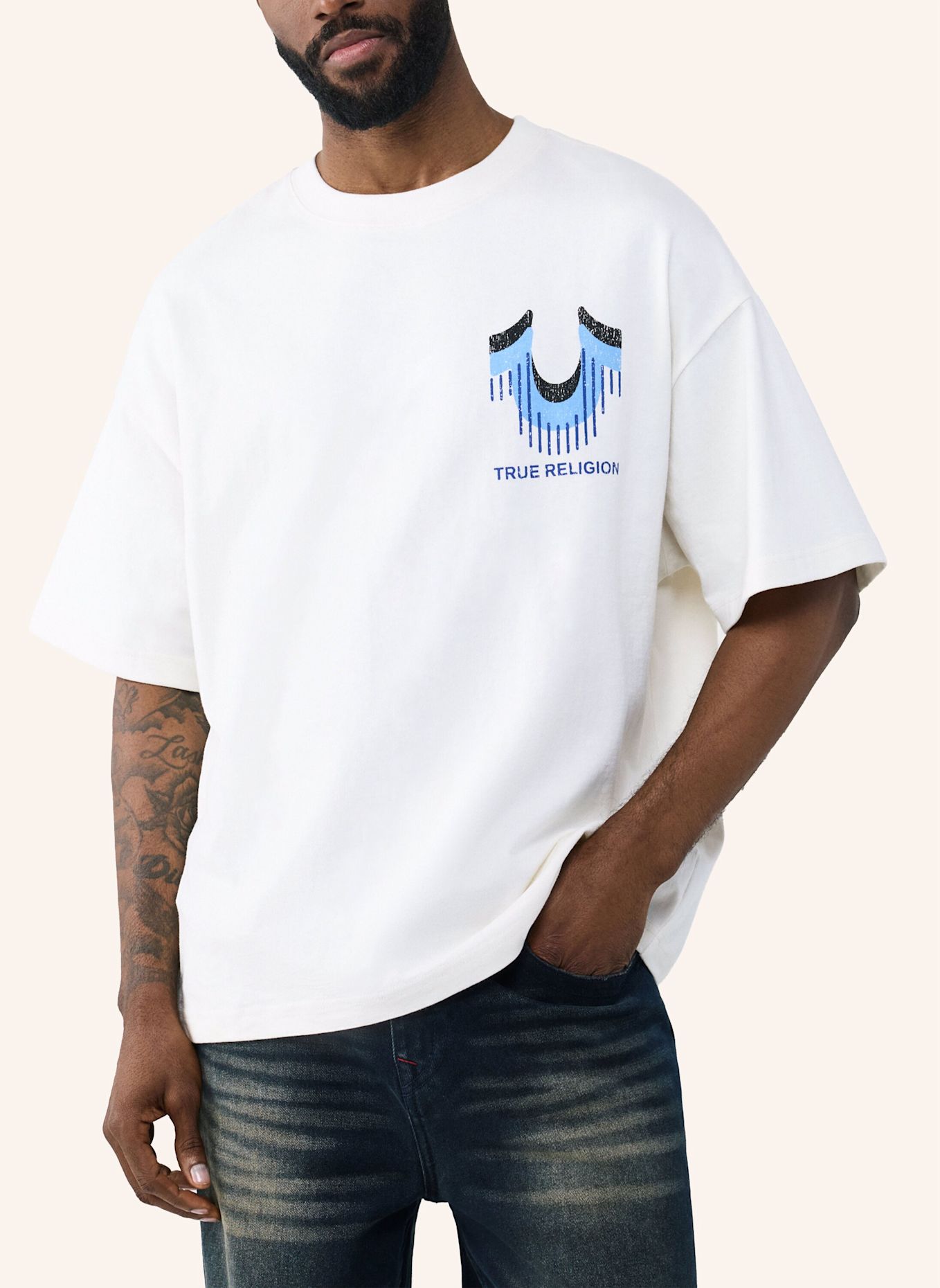 TRUE RELIGION T-Shirt RETRO: WEISS